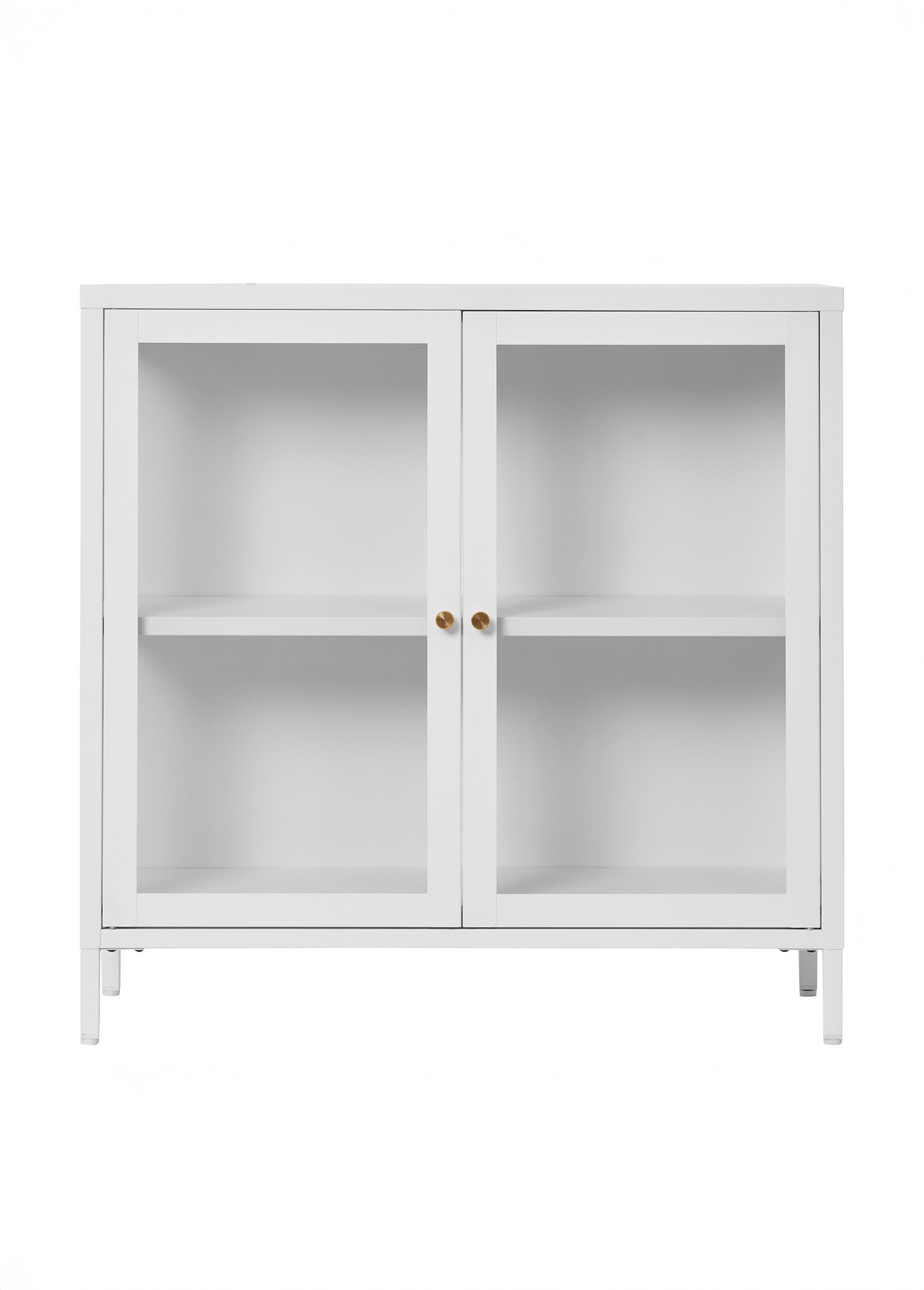 Buffet moderne 2 portes vitrées, clair BLANC HN-3003016 DE1