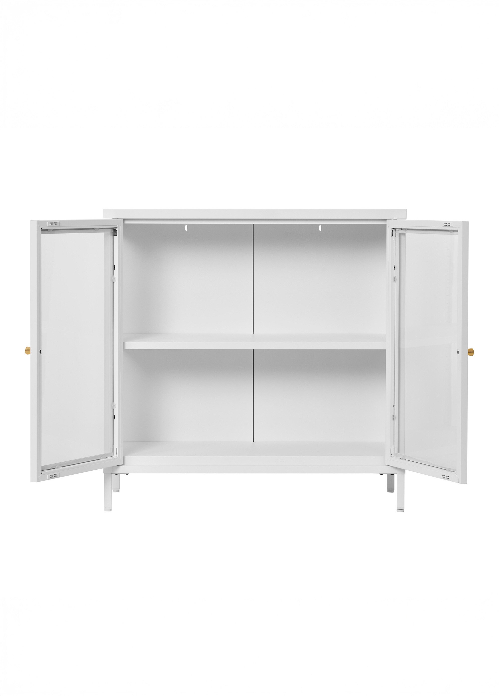Buffet moderne 2 portes vitrées, clair BLANC HN-3003016 DE2