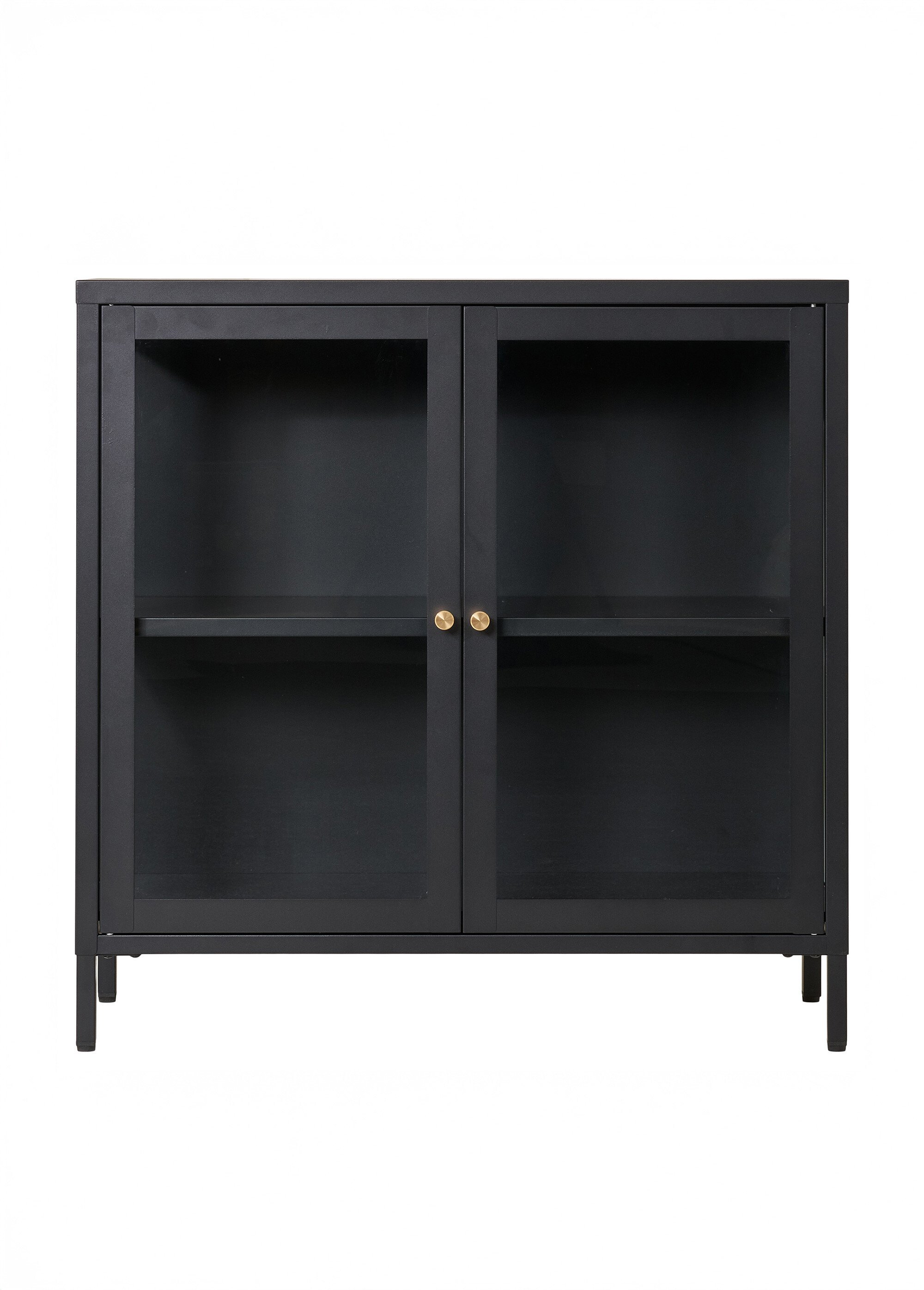 Buffet moderne 2 portes vitrées, foncé