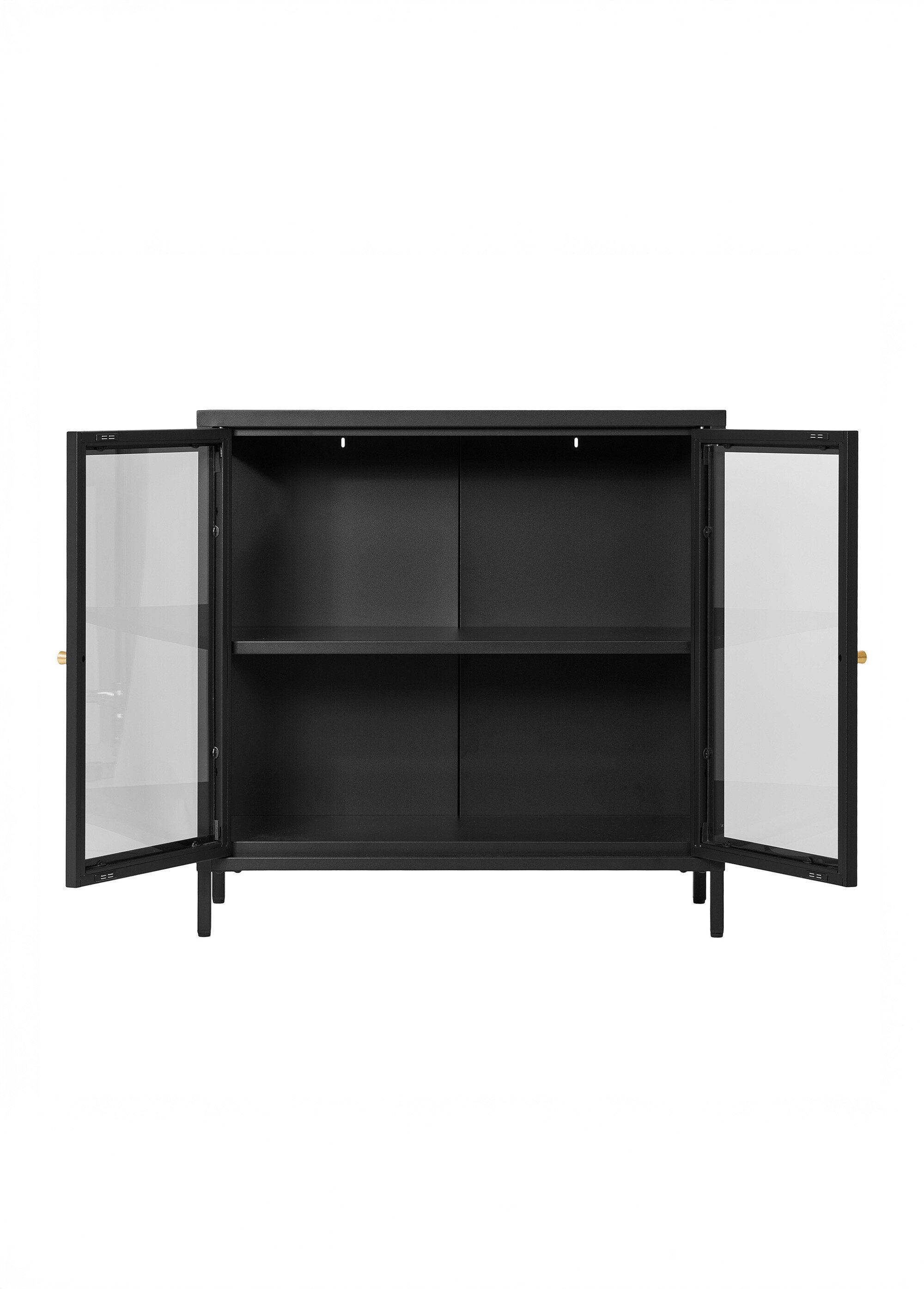 Buffet moderne 2 portes vitrées, foncé NOIR HN-3003015 DE2