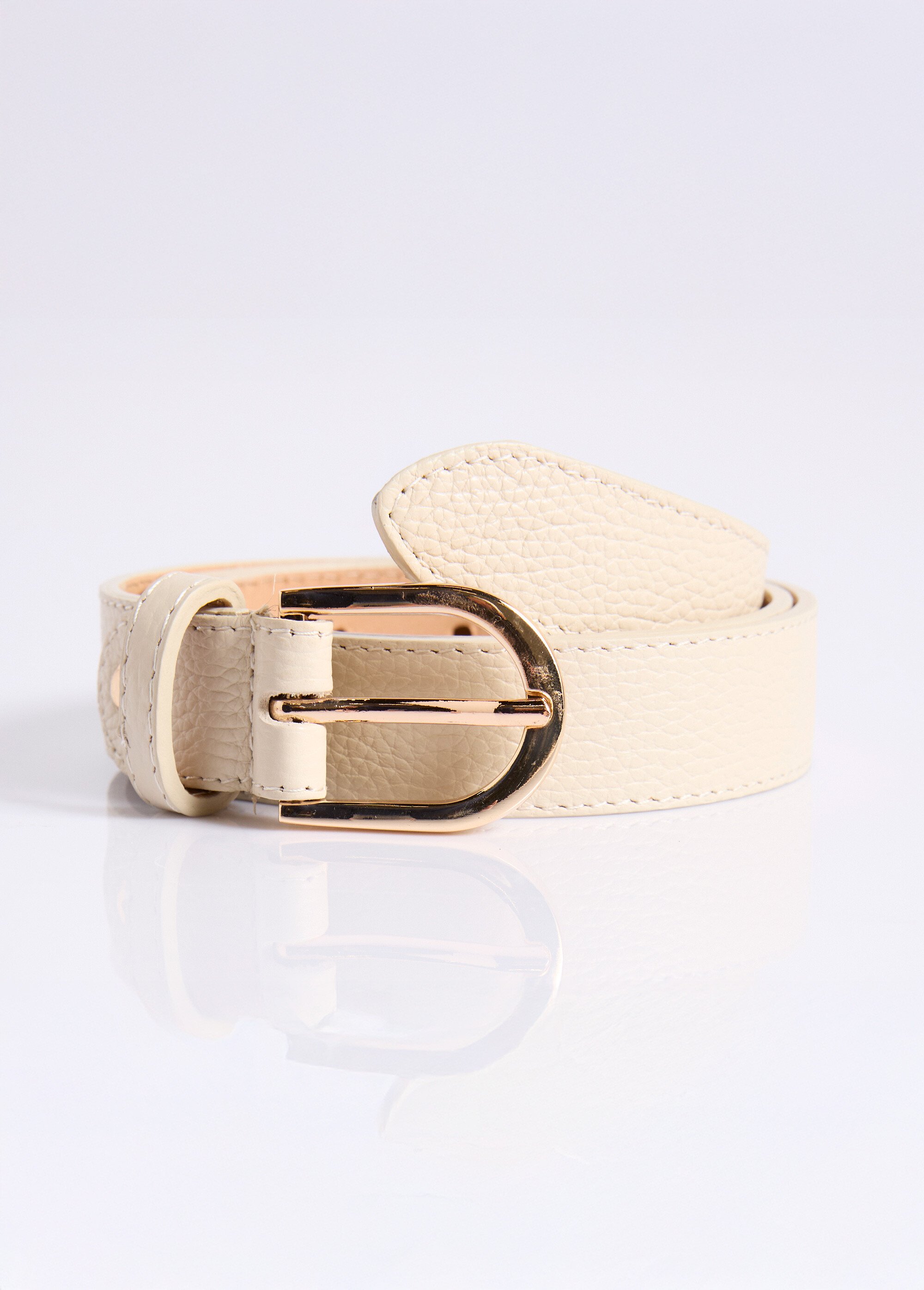 Ceinture en cuir Femme Beige USTRAL FA1