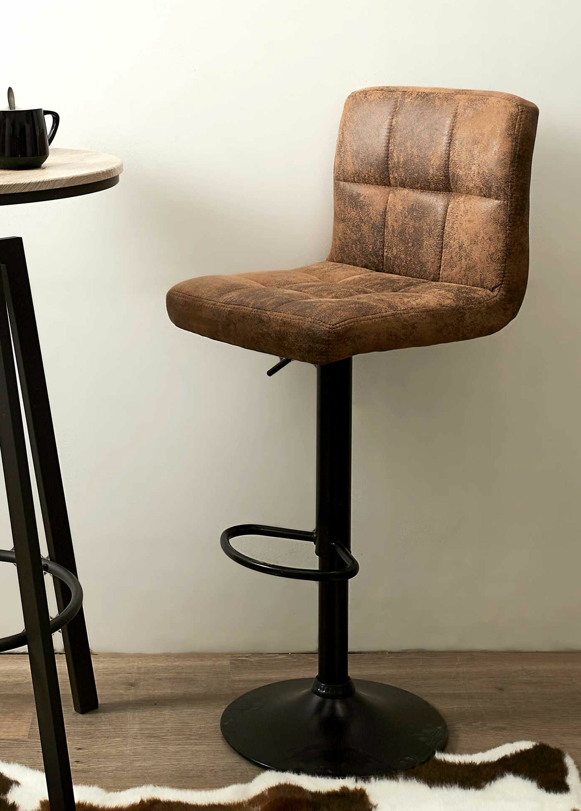 Chaise de bar capitonnée simili cuir MARRON CMP-HD7603 SI2