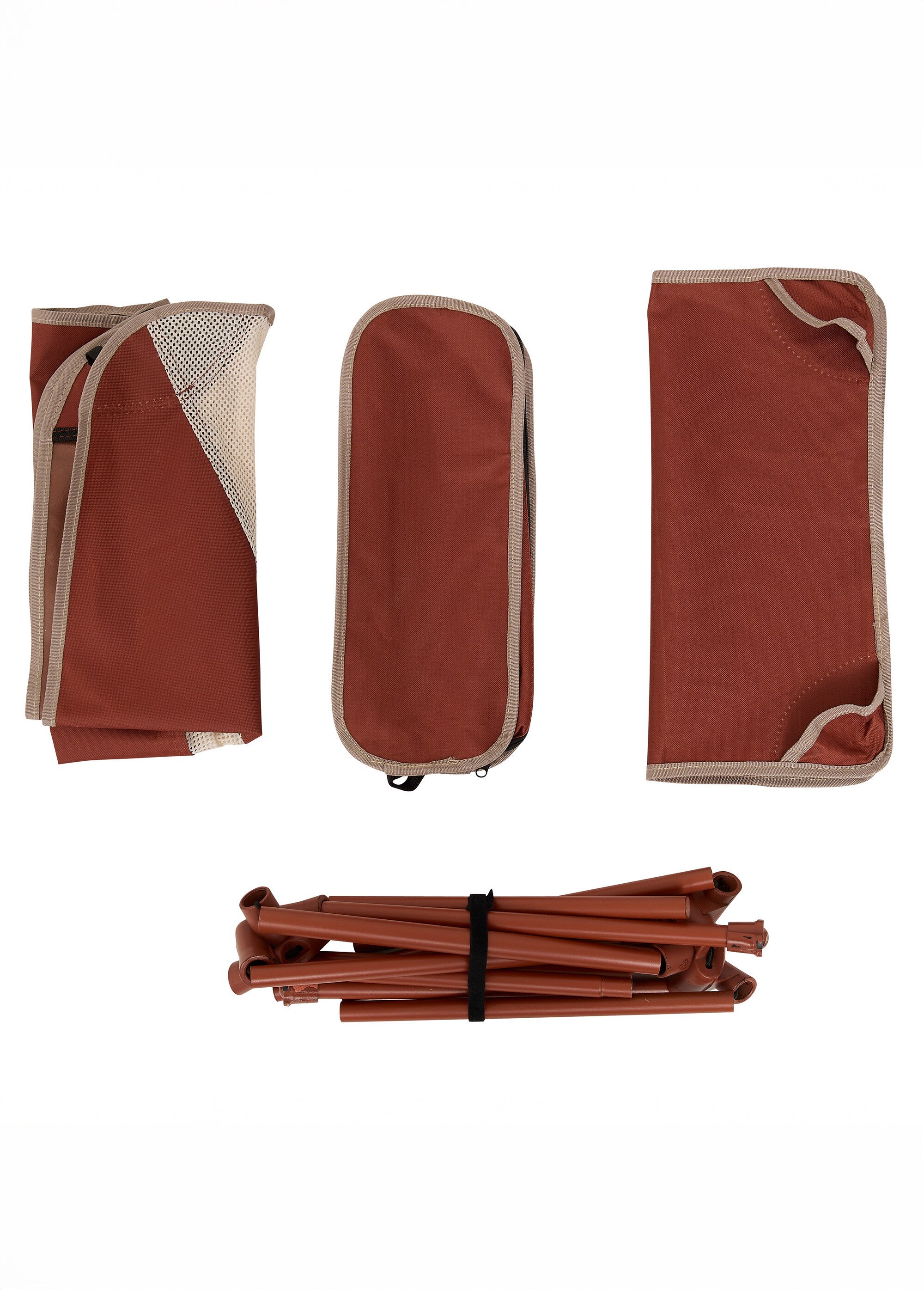 Chaise de camping pliante armature métal ROUGE JJA-213510A DE2