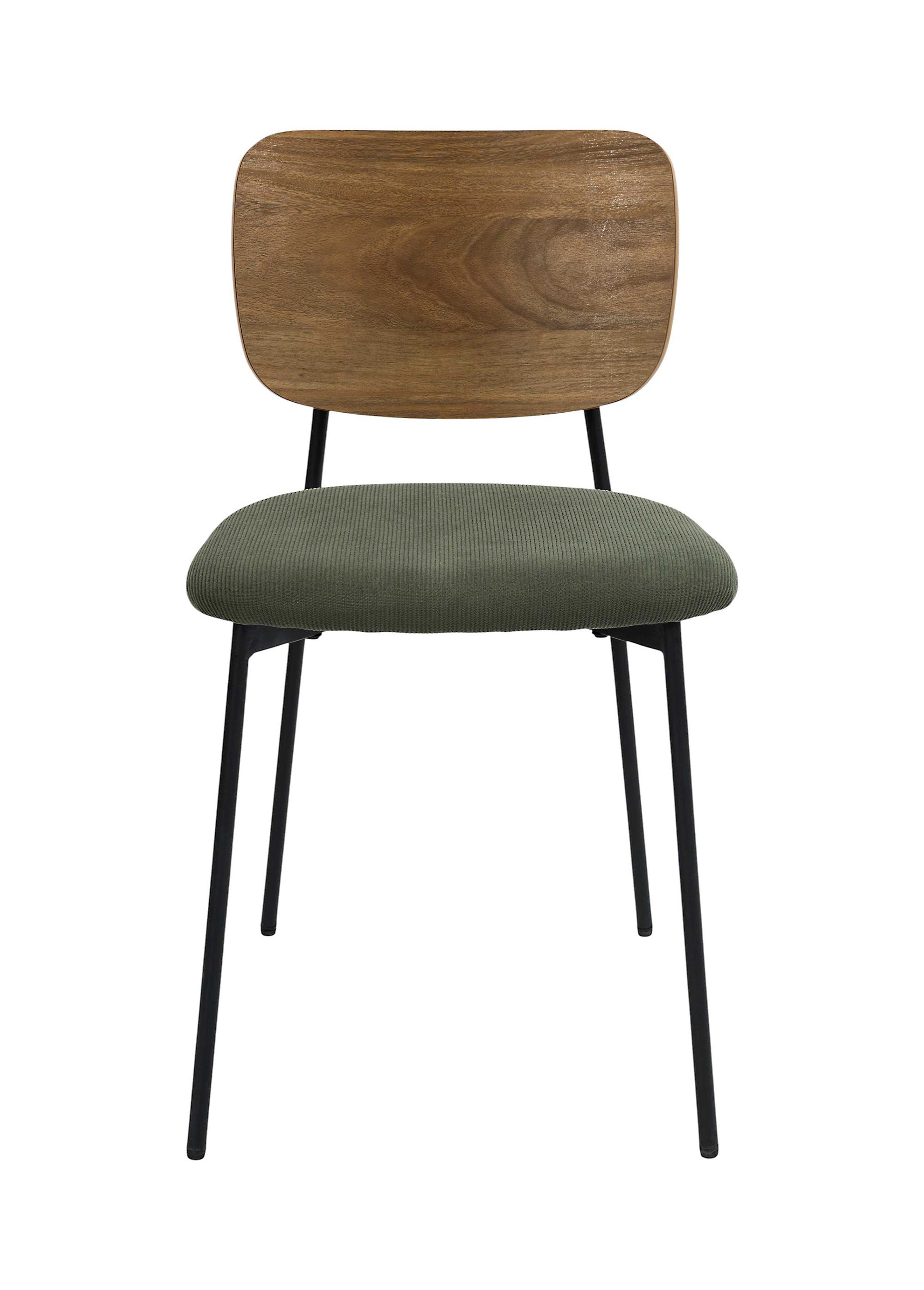 Chaise en velours et aspect bois JULES VERT CMP-HD7894 DE1