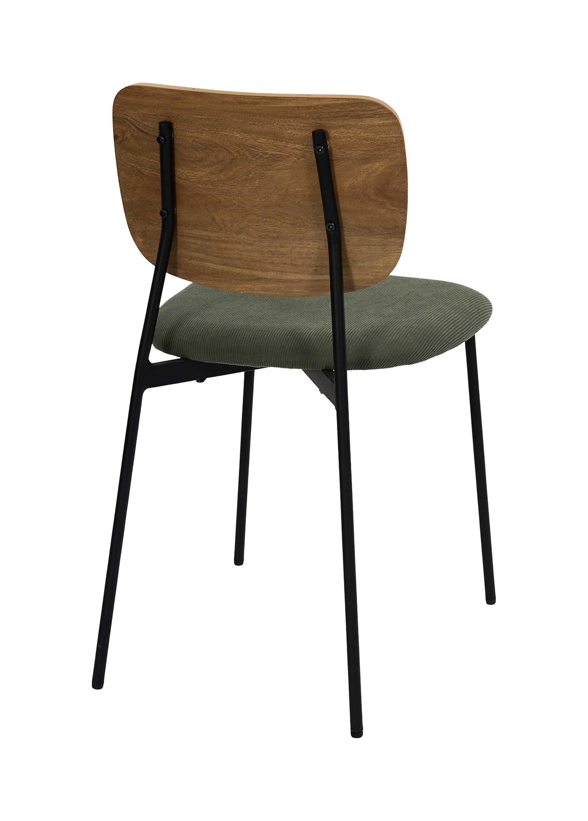 Chaise en velours et aspect bois JULES VERT CMP-HD7894 DO1