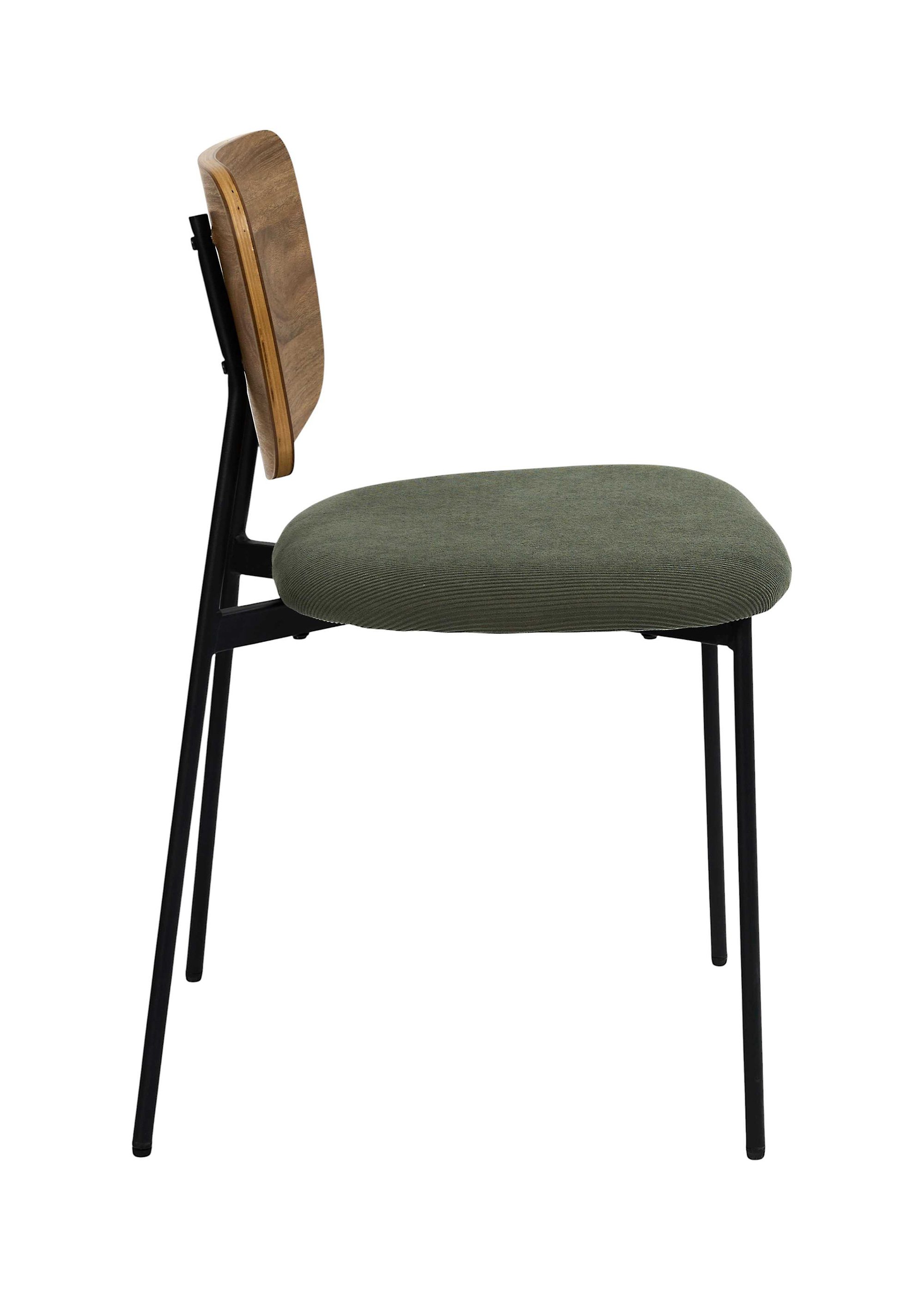Chaise en velours et aspect bois JULES VERT CMP-HD7894 DR1