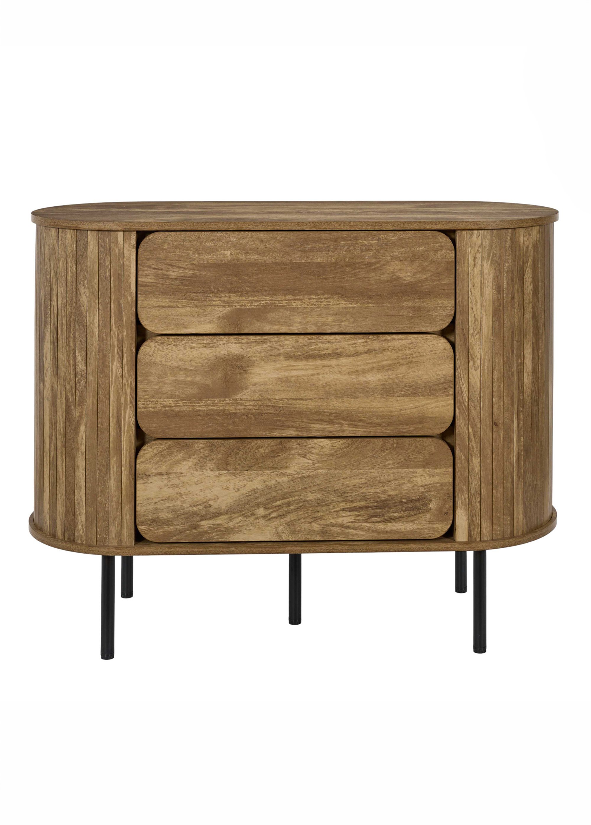 Commode 3 tiroirs arrondis HERITAGE MARRON CMP-HD7915 DE1