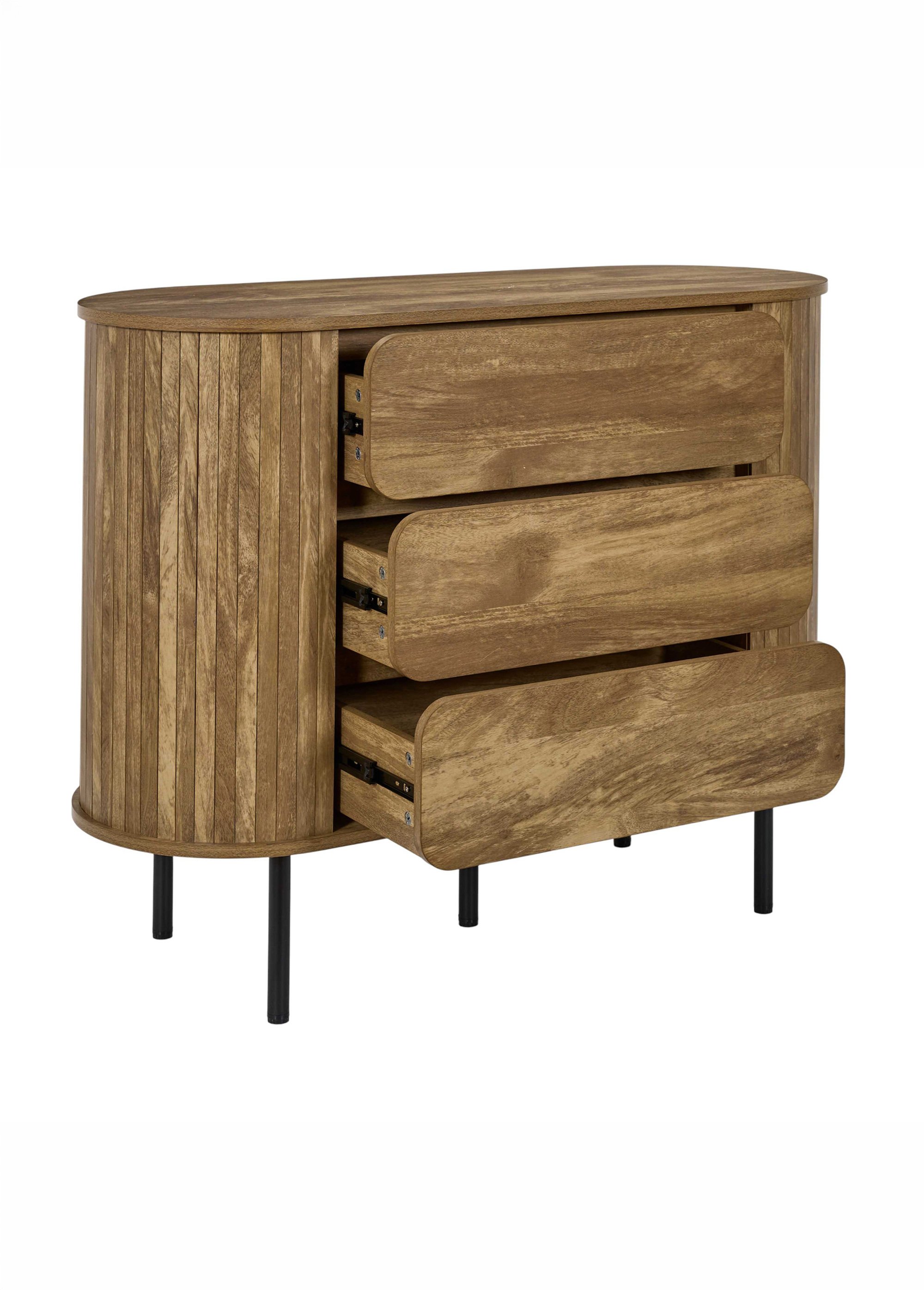 Commode 3 tiroirs arrondis HERITAGE MARRON CMP-HD7915 DE2