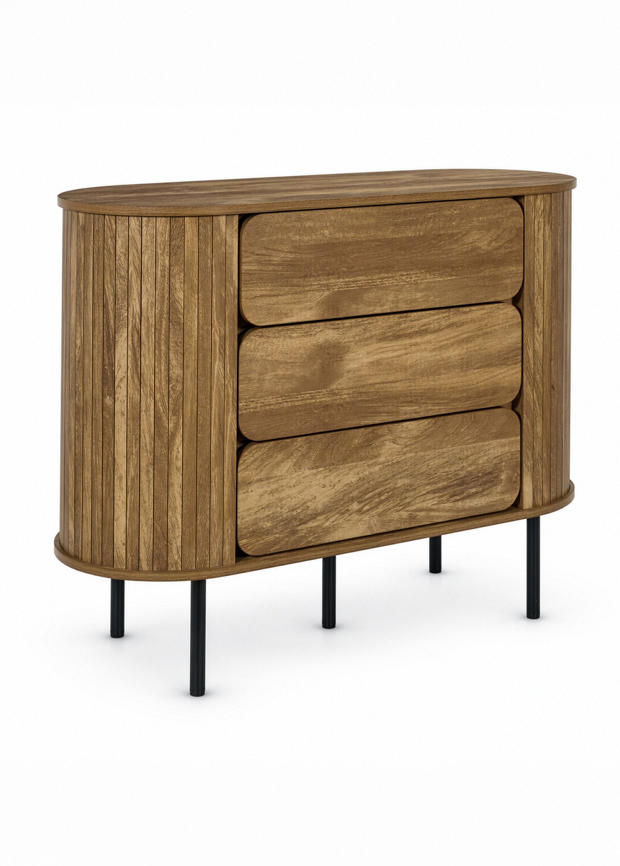 Commode 3 tiroirs arrondis HERITAGE MARRON CMP-HD7915 FA1