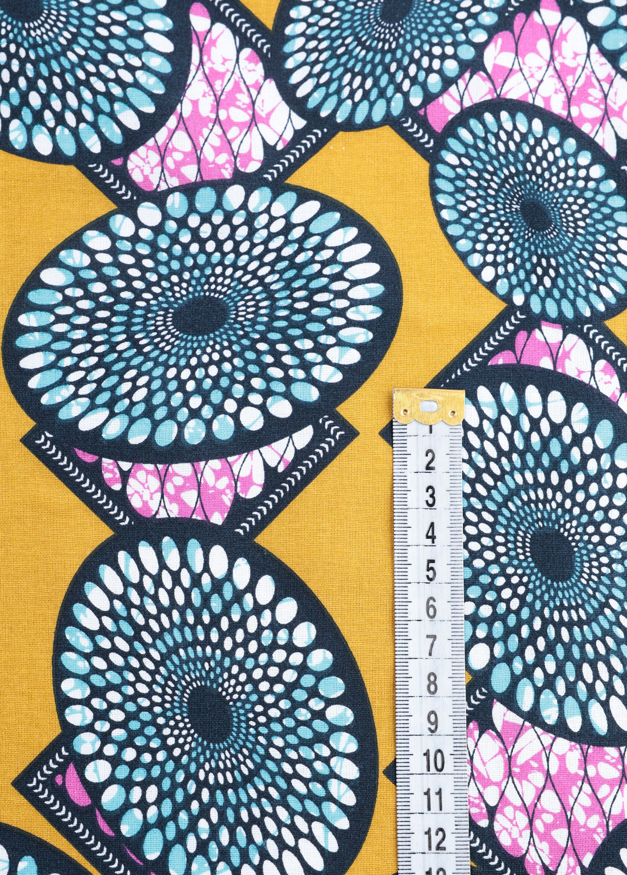 Coupon tissu ethnique Wax O1, 0,5x1,5m