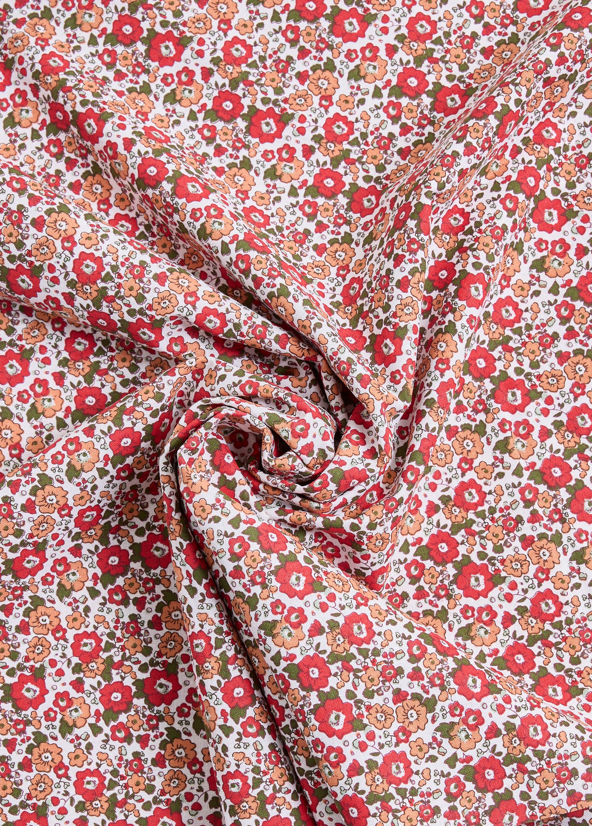 Coupon tissu motif fleuri 11R