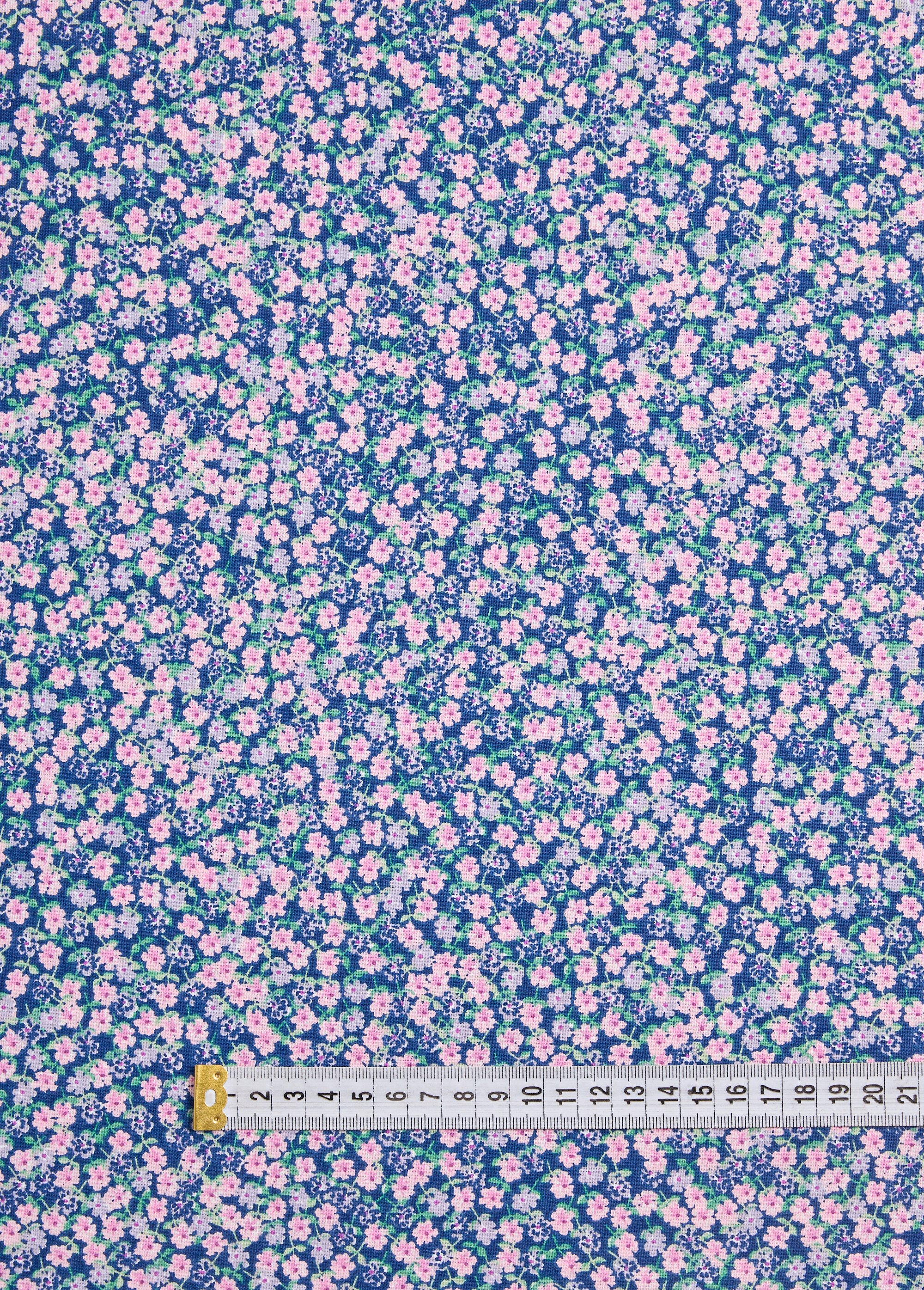 Coupon tissu motif fleuri 8R ROSE COT91382 DE1