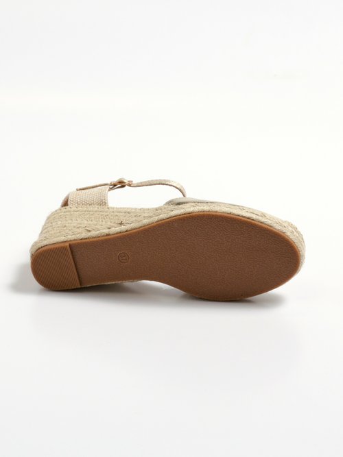 Espadrilles compensées semelle corde Femme Doré JOIH8-376 UN1