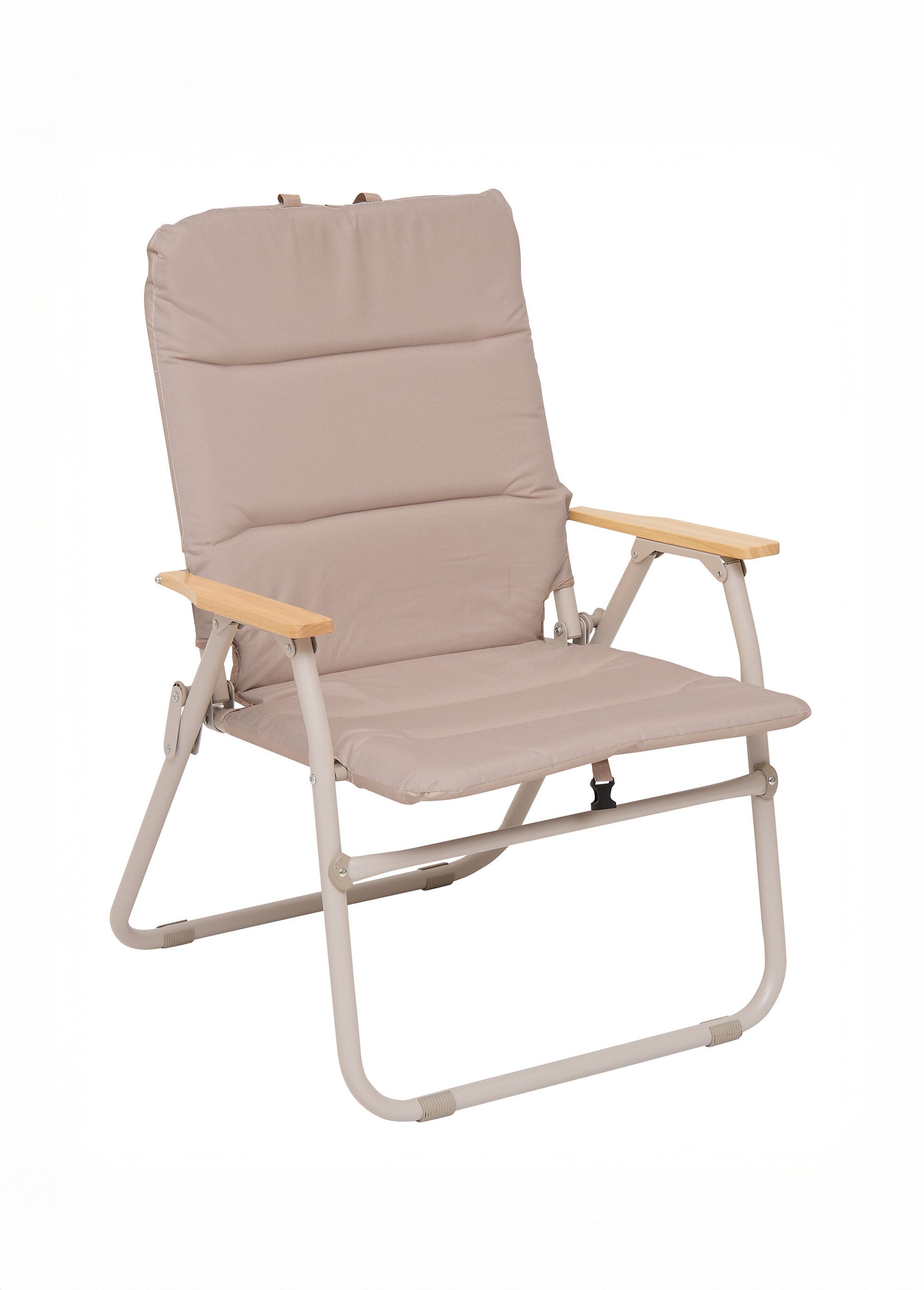 Fauteuil relax pliant accoudoirs bois MARRON JJA-213511A FA1