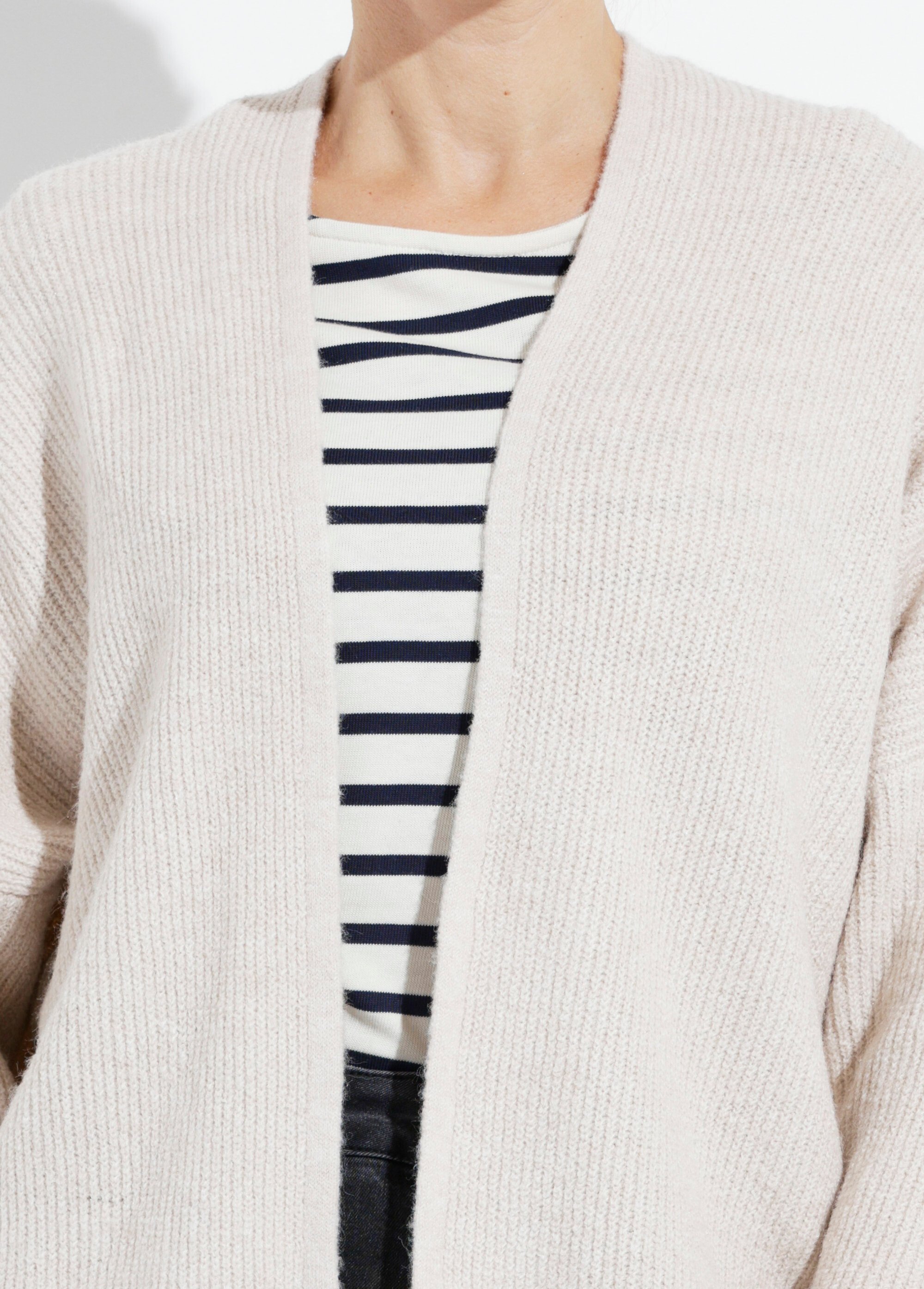 Gilet bord à bord, poignets resserrés Femme Beige A-W007 DE1