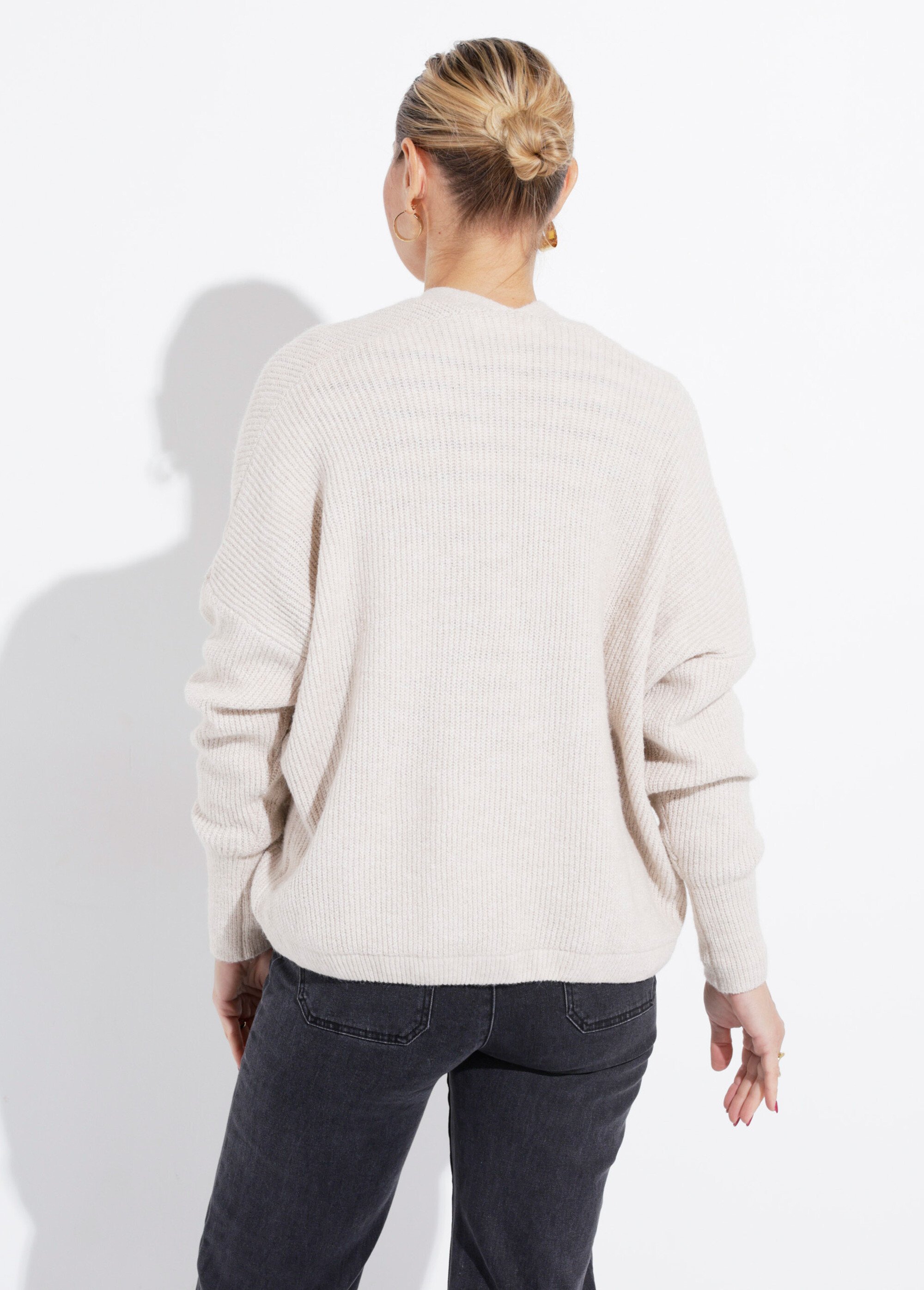 Gilet bord à bord, poignets resserrés Femme Beige A-W007 DO1