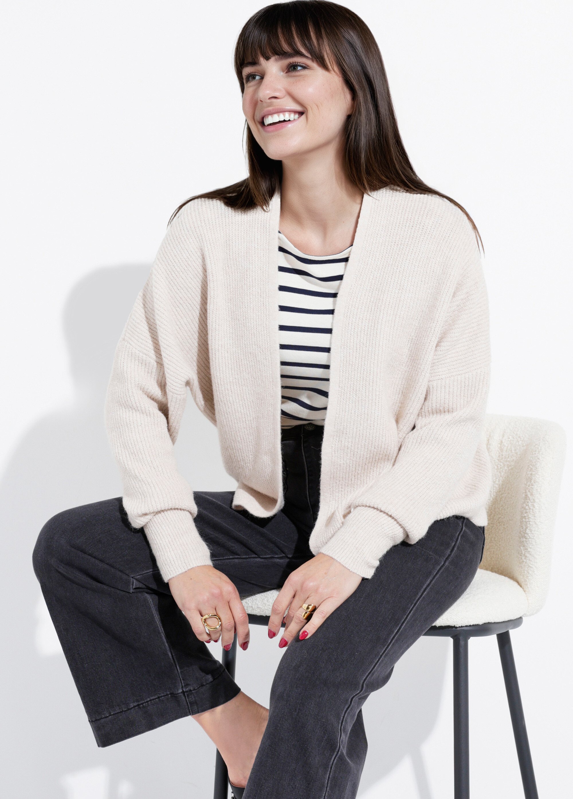 Gilet bord à bord, poignets resserrés