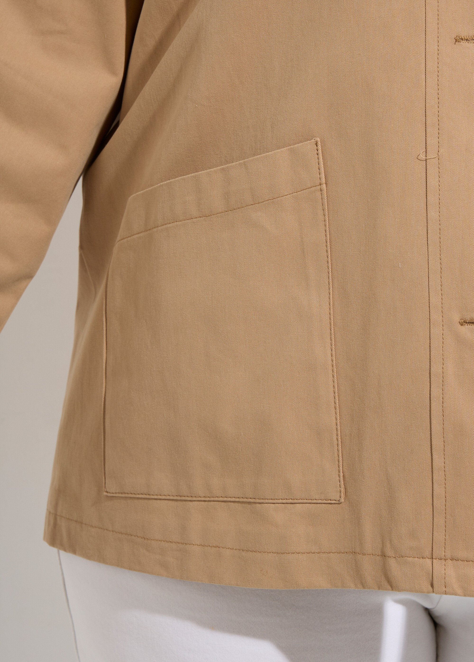 Trench court, doublure fantaisie Femme Grande Taille Beige IAC-AP-R6207 DE2