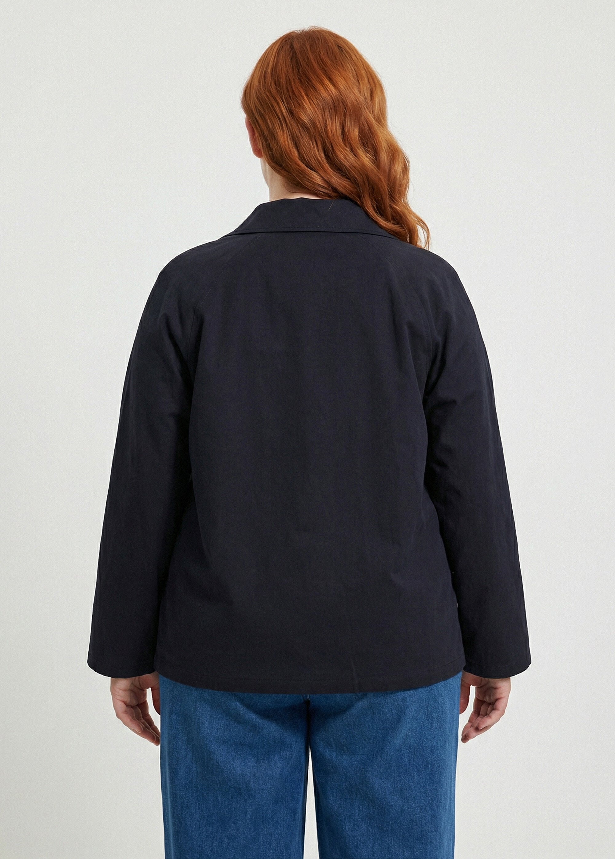 Trench court, doublure fantaisie Femme Grande Taille Bleu IAC-AP-R6207 DO1