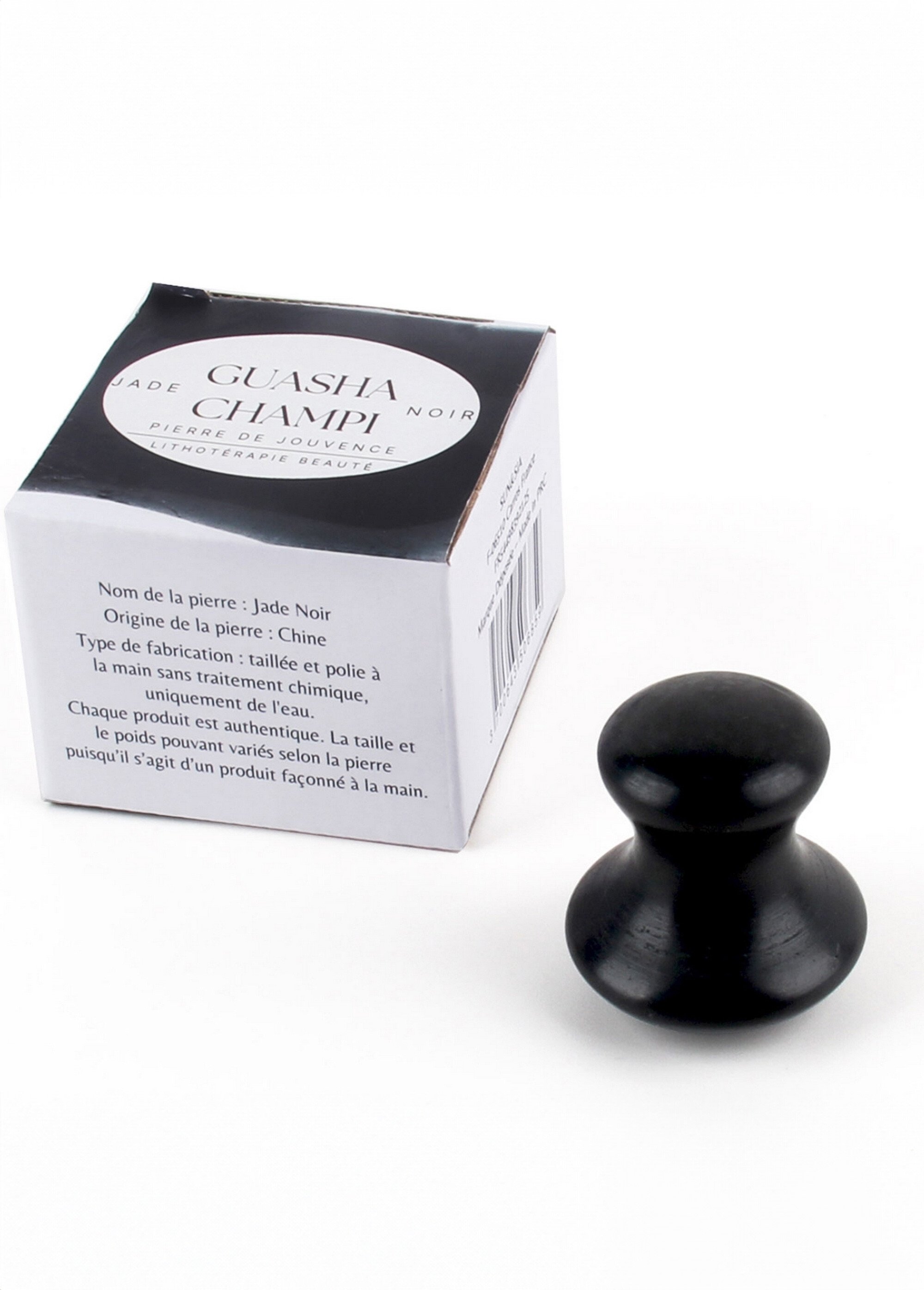 Gua sha lithothérapie en serpentine Noir ZENGUASHACHAMPI DE1