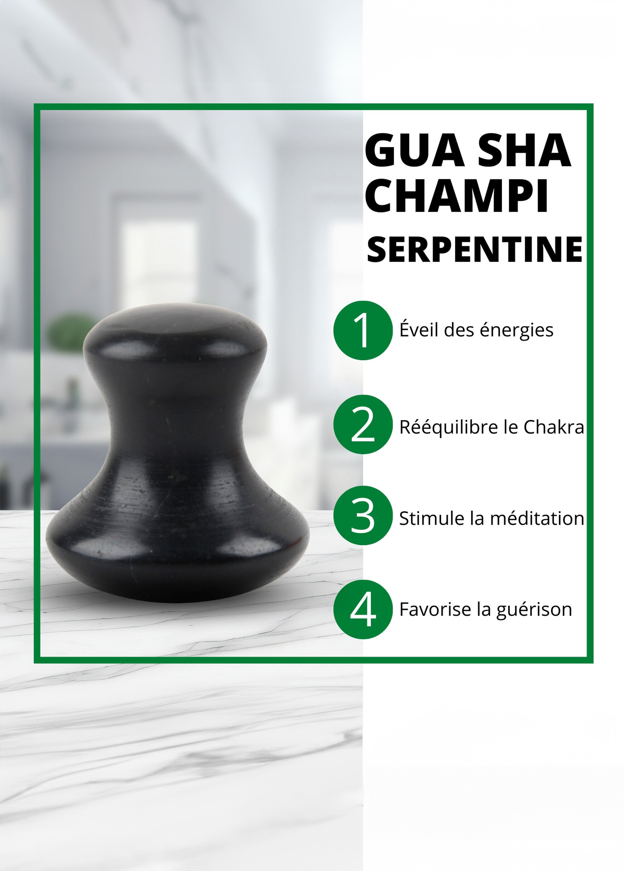 Gua sha lithothérapie en serpentine Noir ZENGUASHACHAMPI DE3