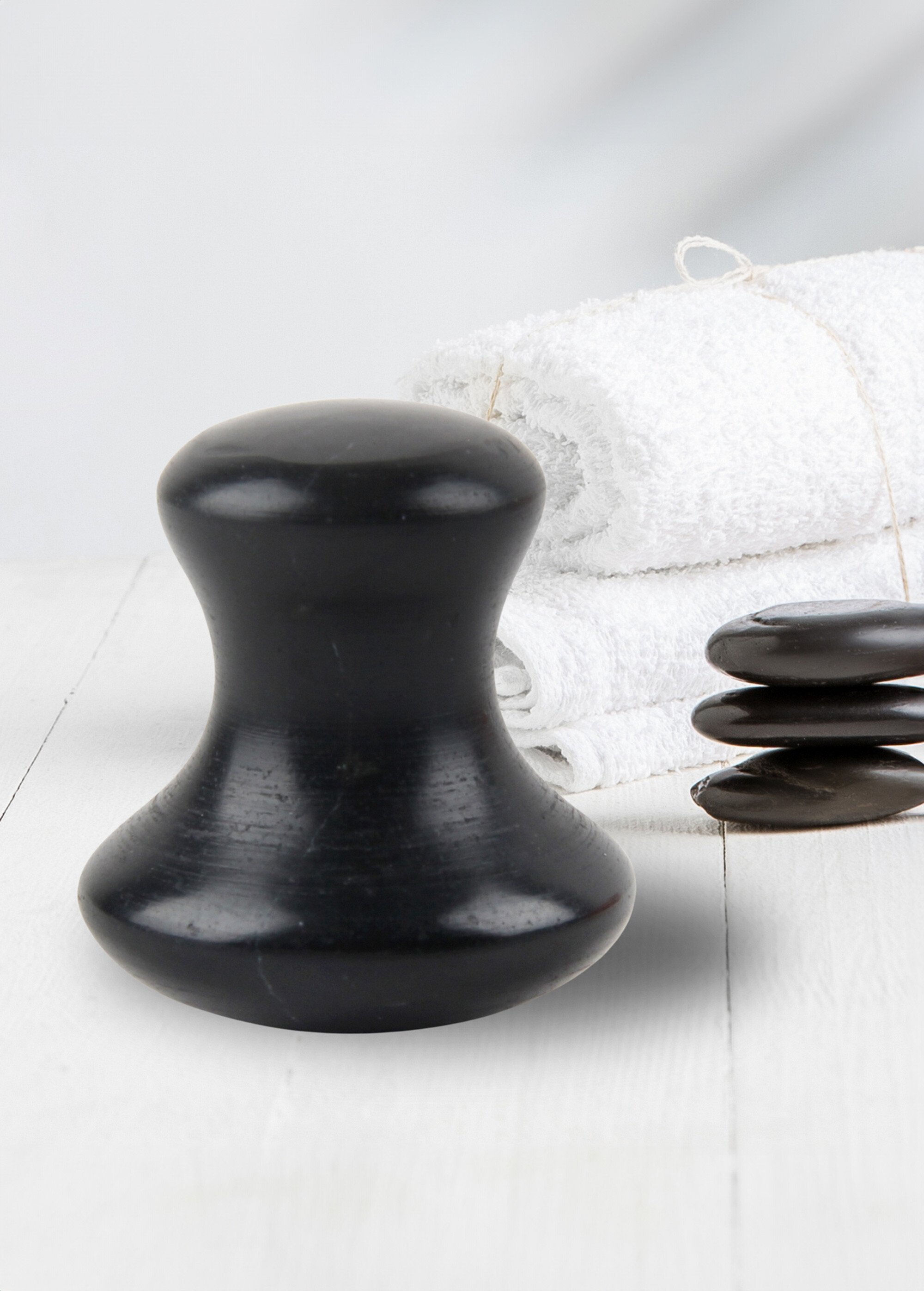 Gua sha lithothérapie en serpentine Noir ZENGUASHACHAMPI SF1