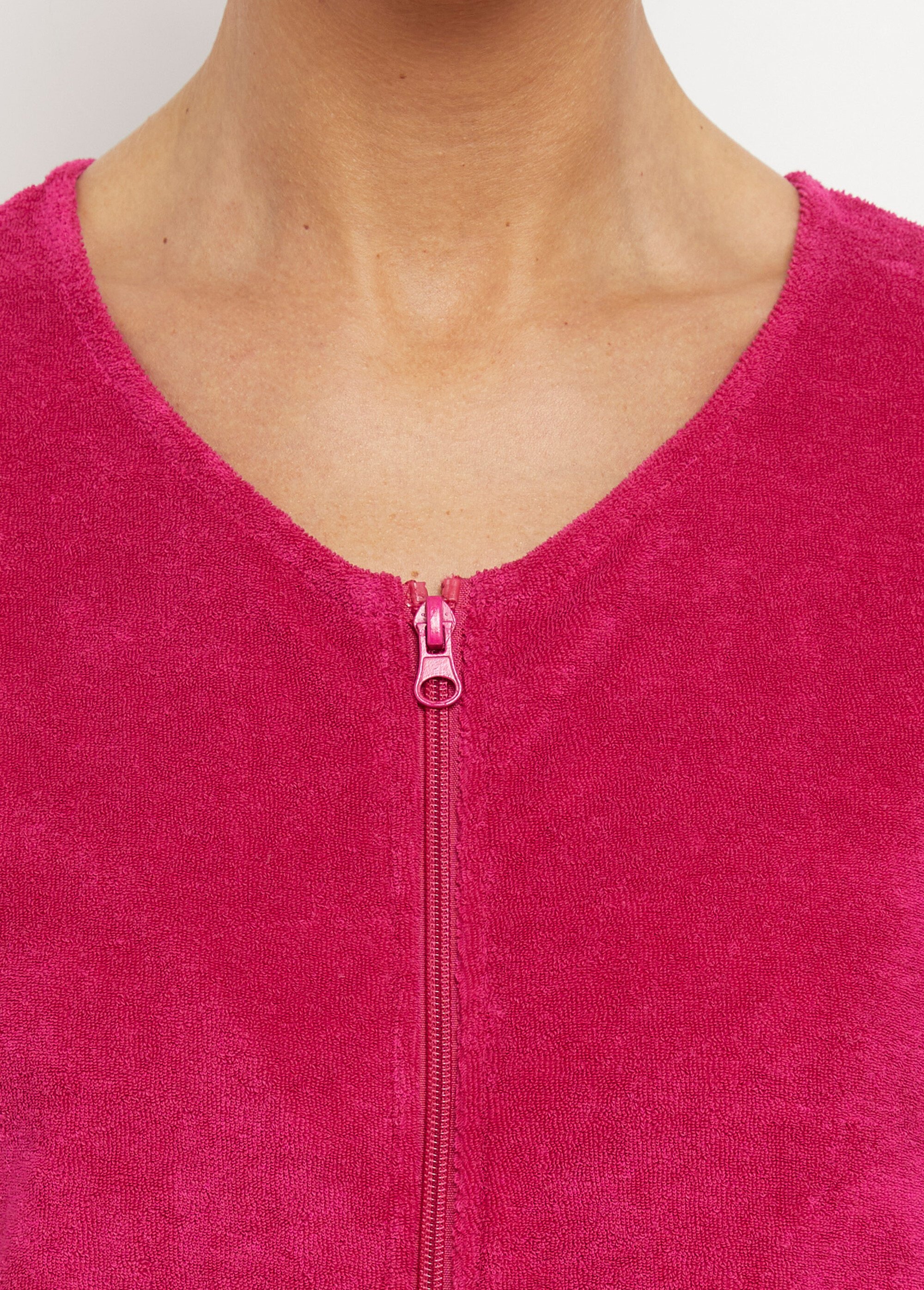 Peignoir de bain éponge coton uni zippé