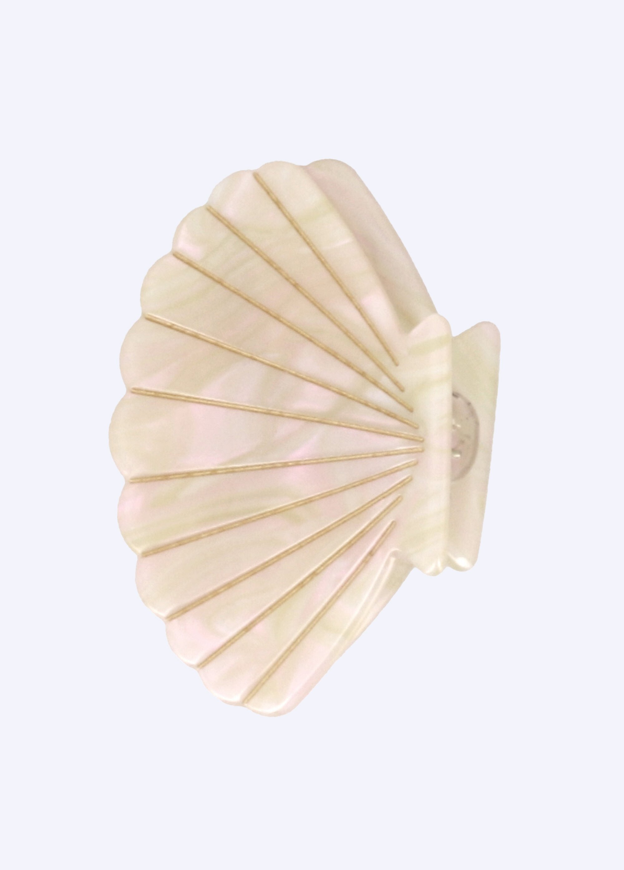 Pince à cheveux nacrée, forme Coquillage Femme Beige JCH-PINCCOQBA FA1