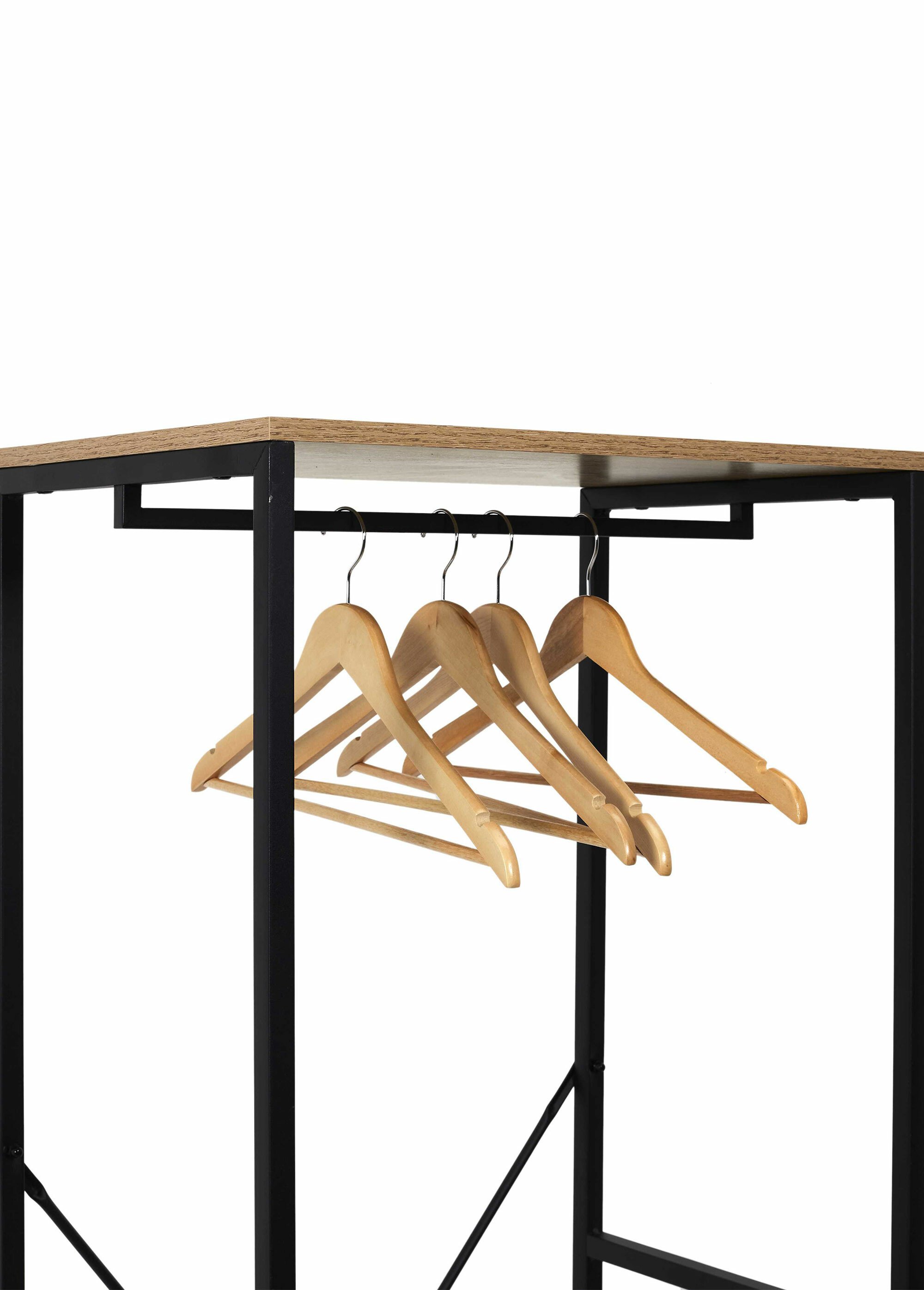 Portant à vêtements épuré métal et bois MARRON CMP-HD7437 DE2