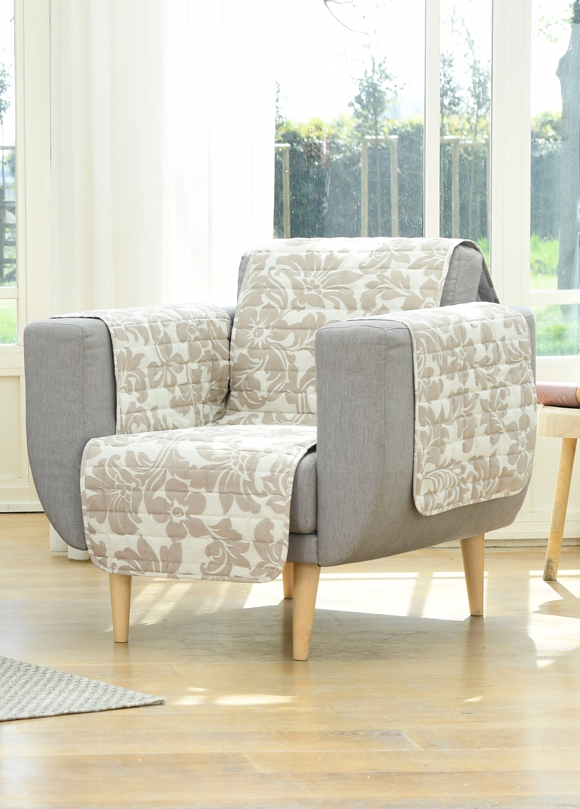 Protège-canapé tissu microfibre matelassé Beige REGENCE FA1