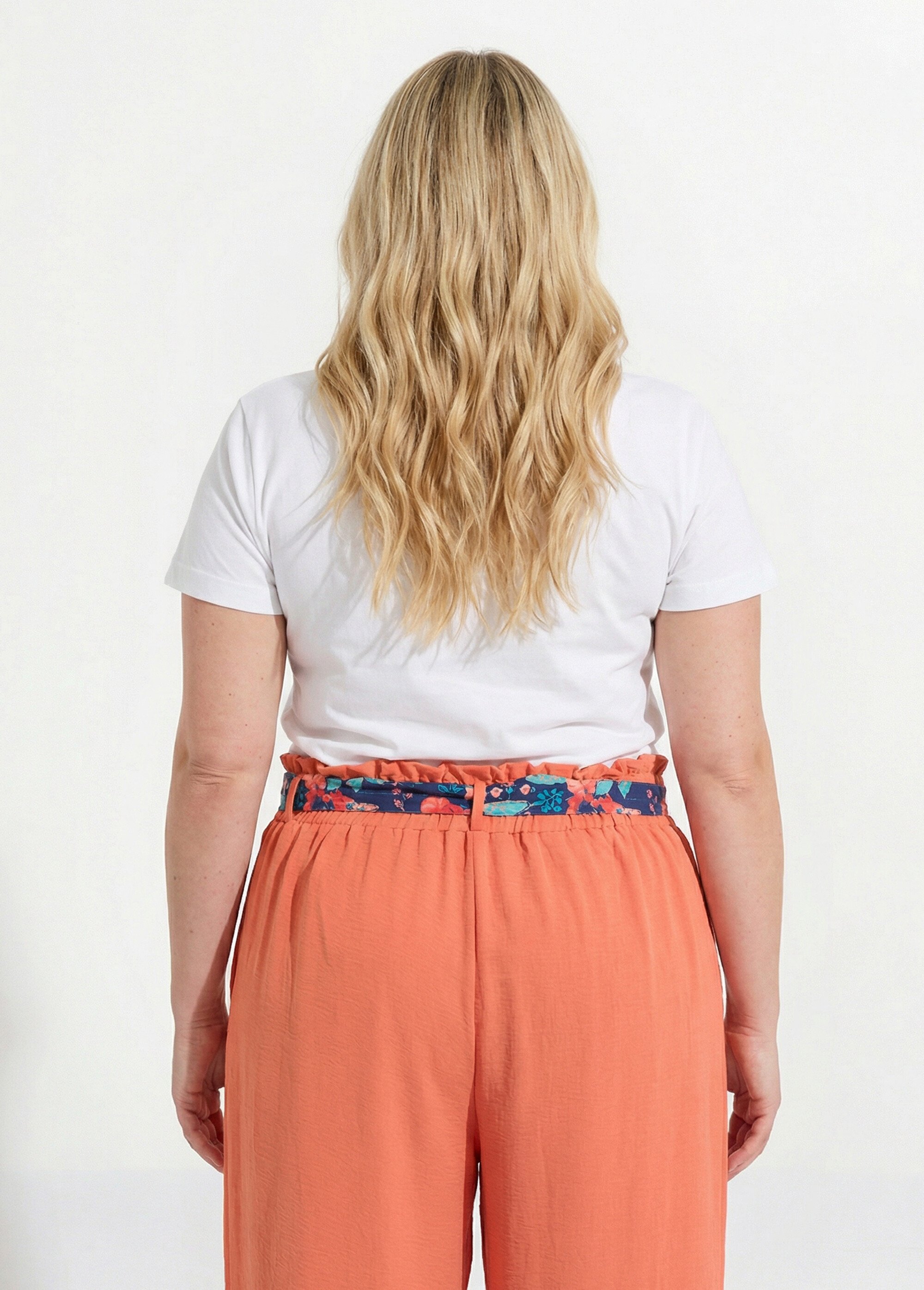 T-shirt col rond avec broderie coeur Femme Grande Taille Blanc IAC-AP-M0502 DO1