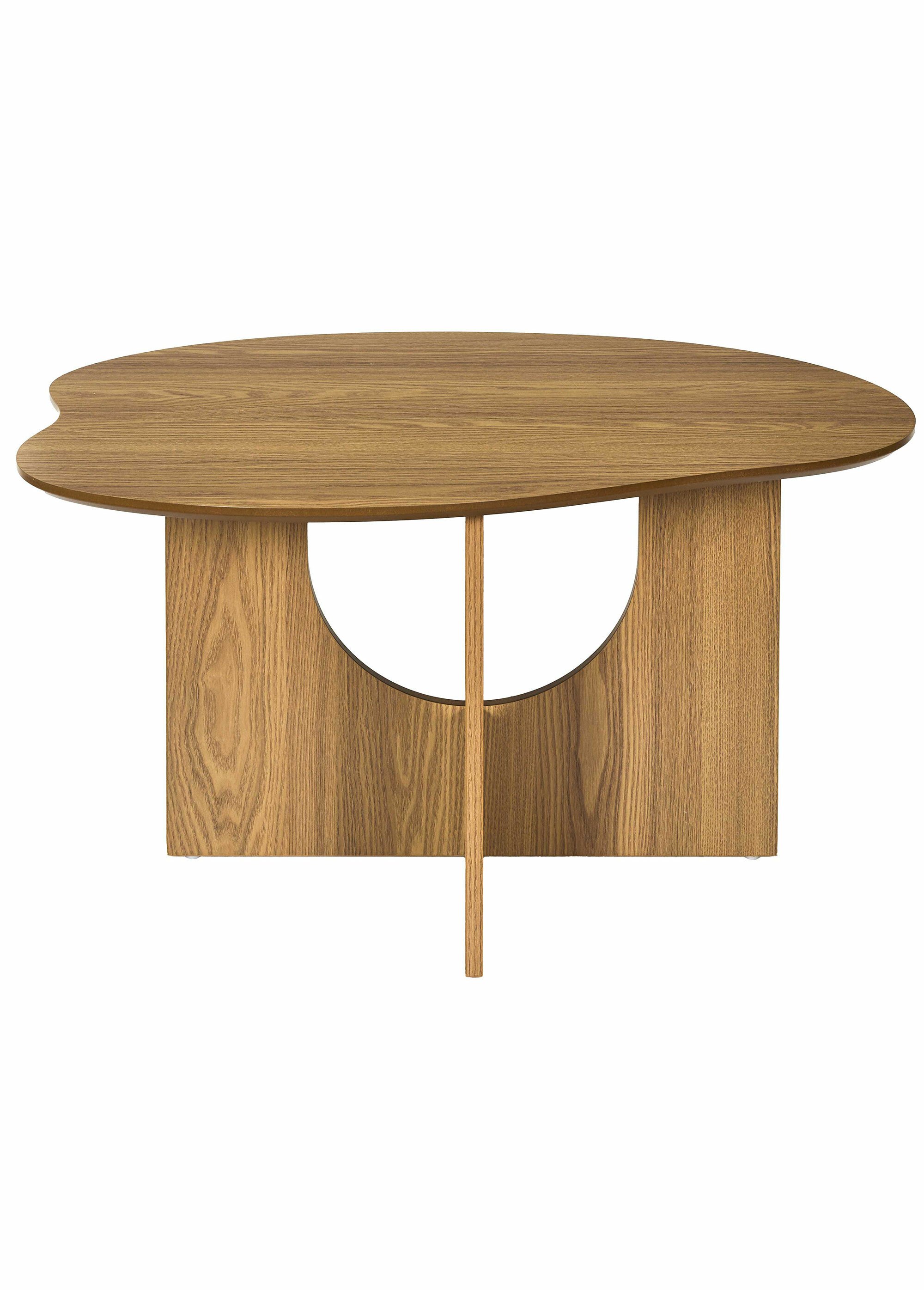 Table basse bois décor forme abstraite MARRON CMP-HD7388 DE1