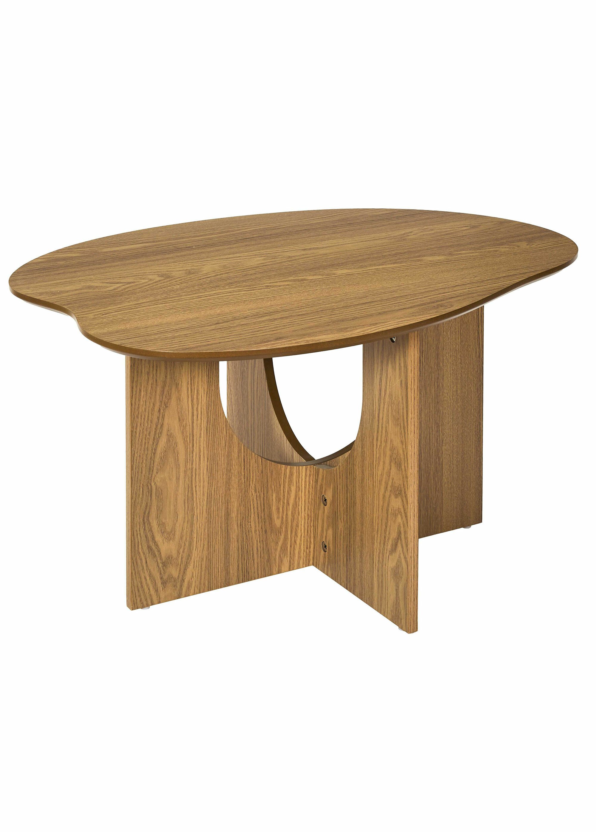 Table basse bois décor forme abstraite MARRON CMP-HD7388 DO1