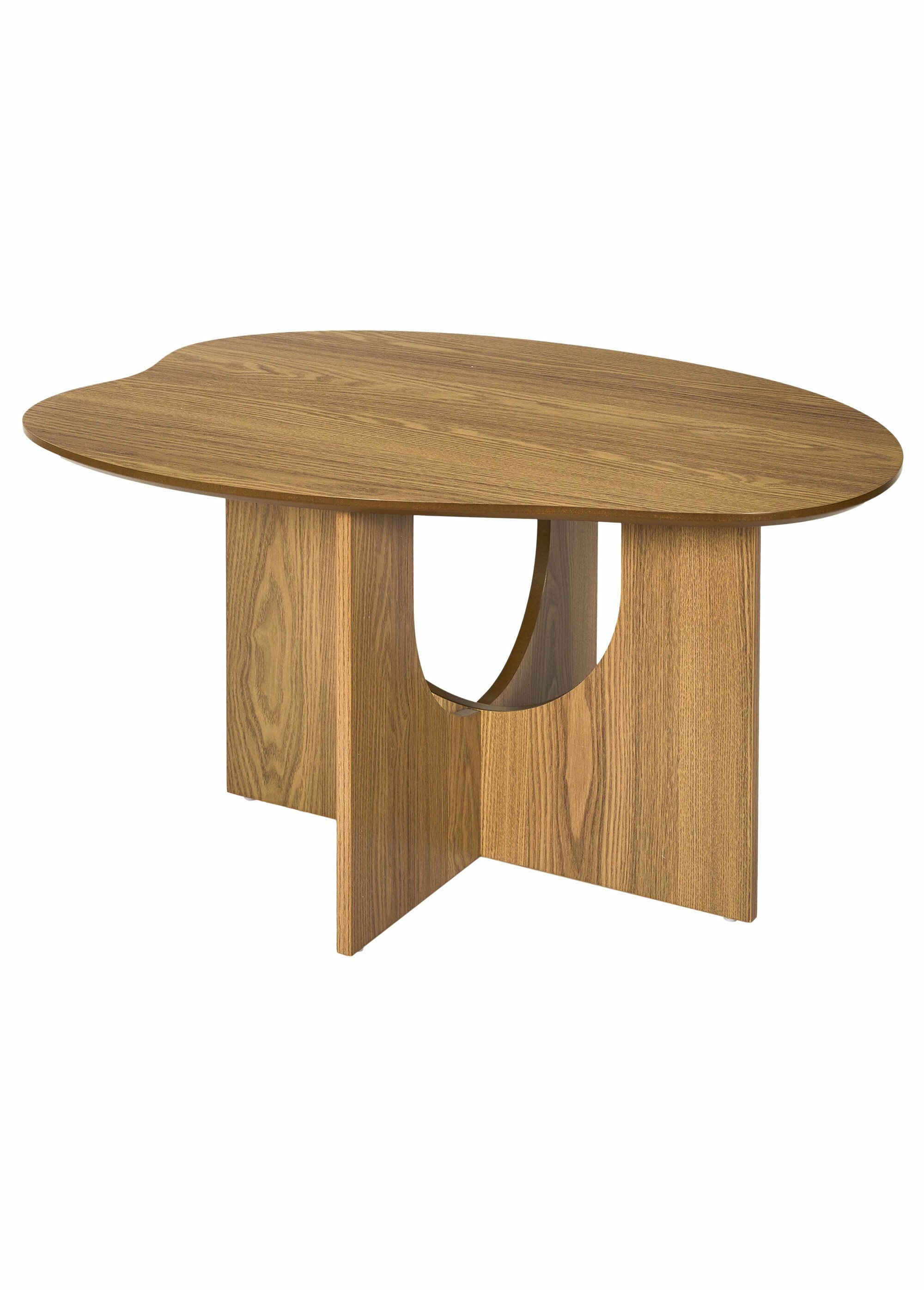 Table basse bois décor forme abstraite MARRON CMP-HD7388 FA1