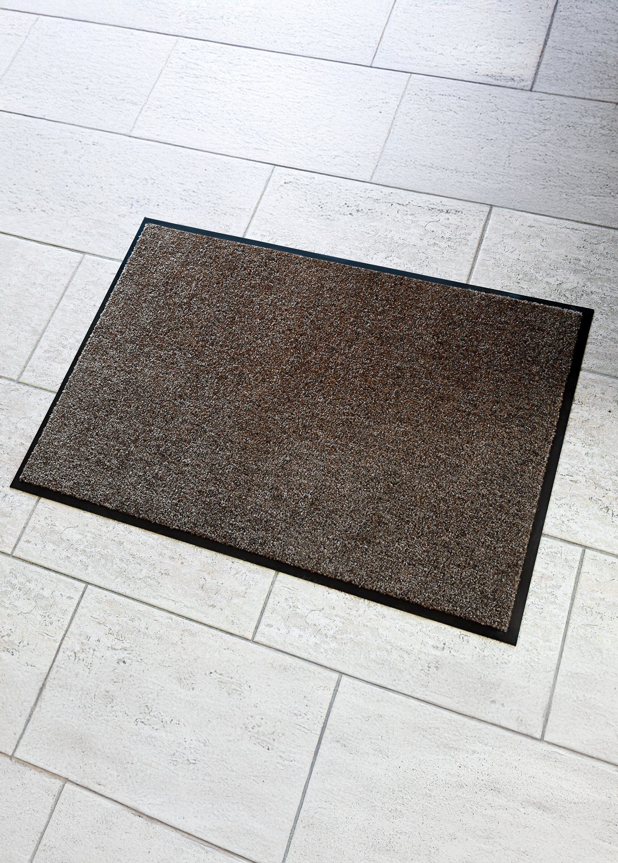 Tapis d'accueil aspect velours Marron RUN FA1