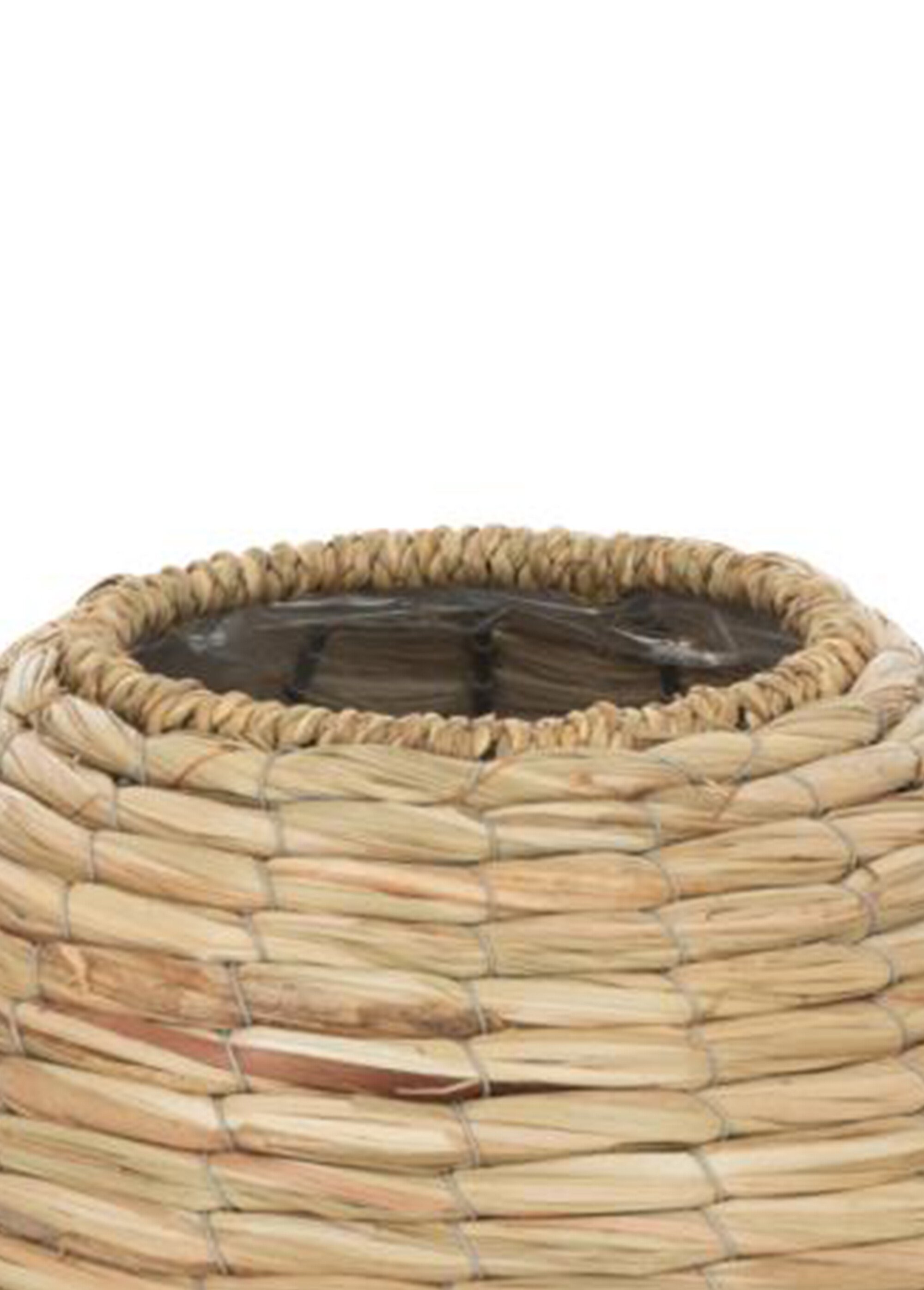 Vase boule en paille