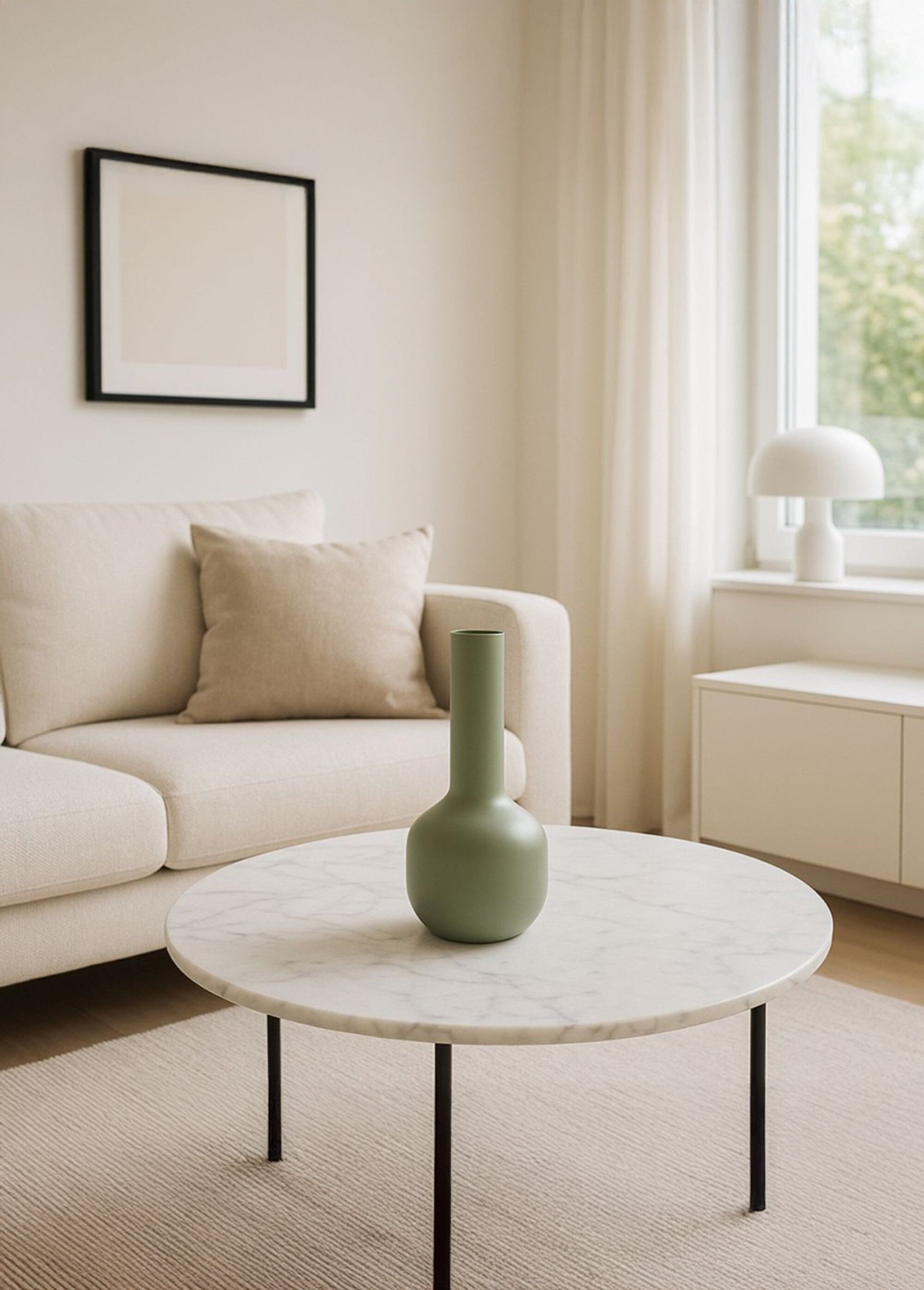 Vase en métal avec col étroit et long Vert NOR-27415 SI1