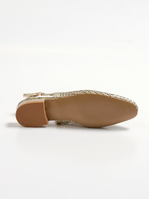 Ballerines tressées chic avec petit talon Femme Doré JOIYK-1820 UN1