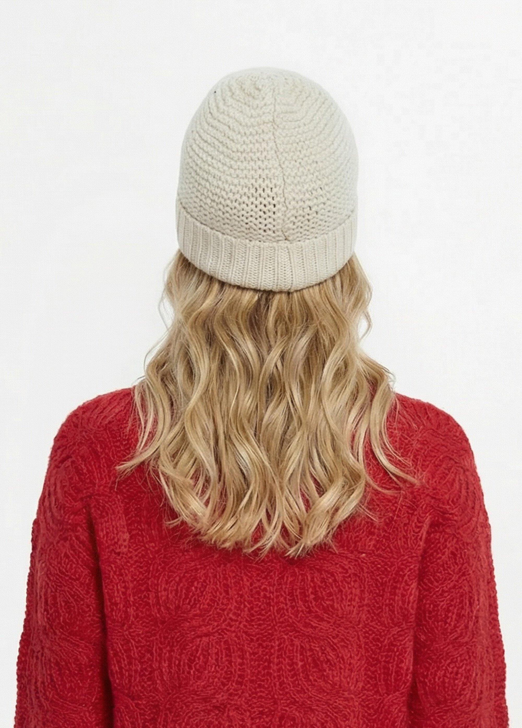 Bonnet en maille fantaisie Femme Beige UCHON DO1