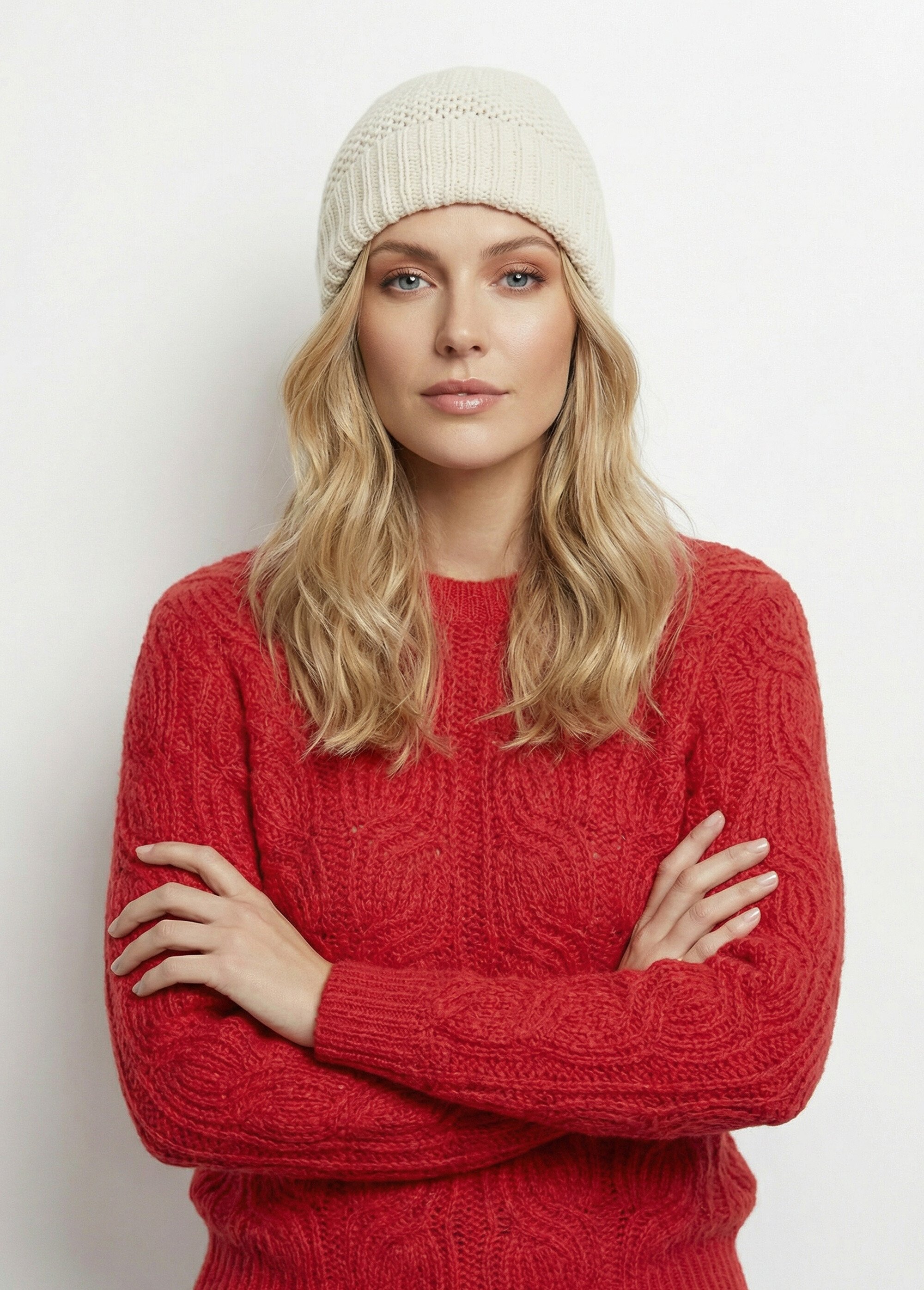 Bonnet en maille fantaisie Femme Beige UCHON FA1