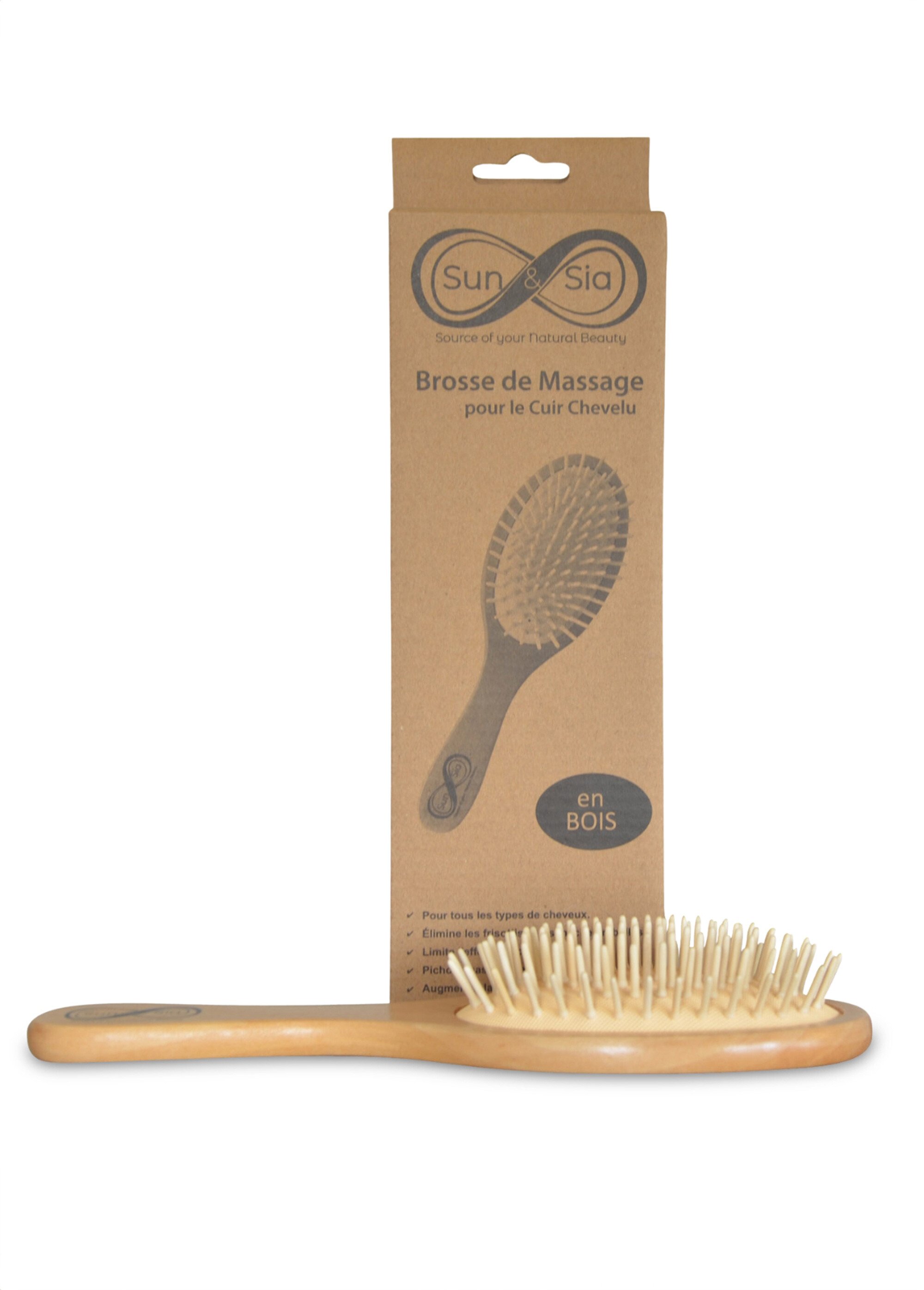 Brosse à cheveux massante en bois Beige ZENBROSSECHVX DE2