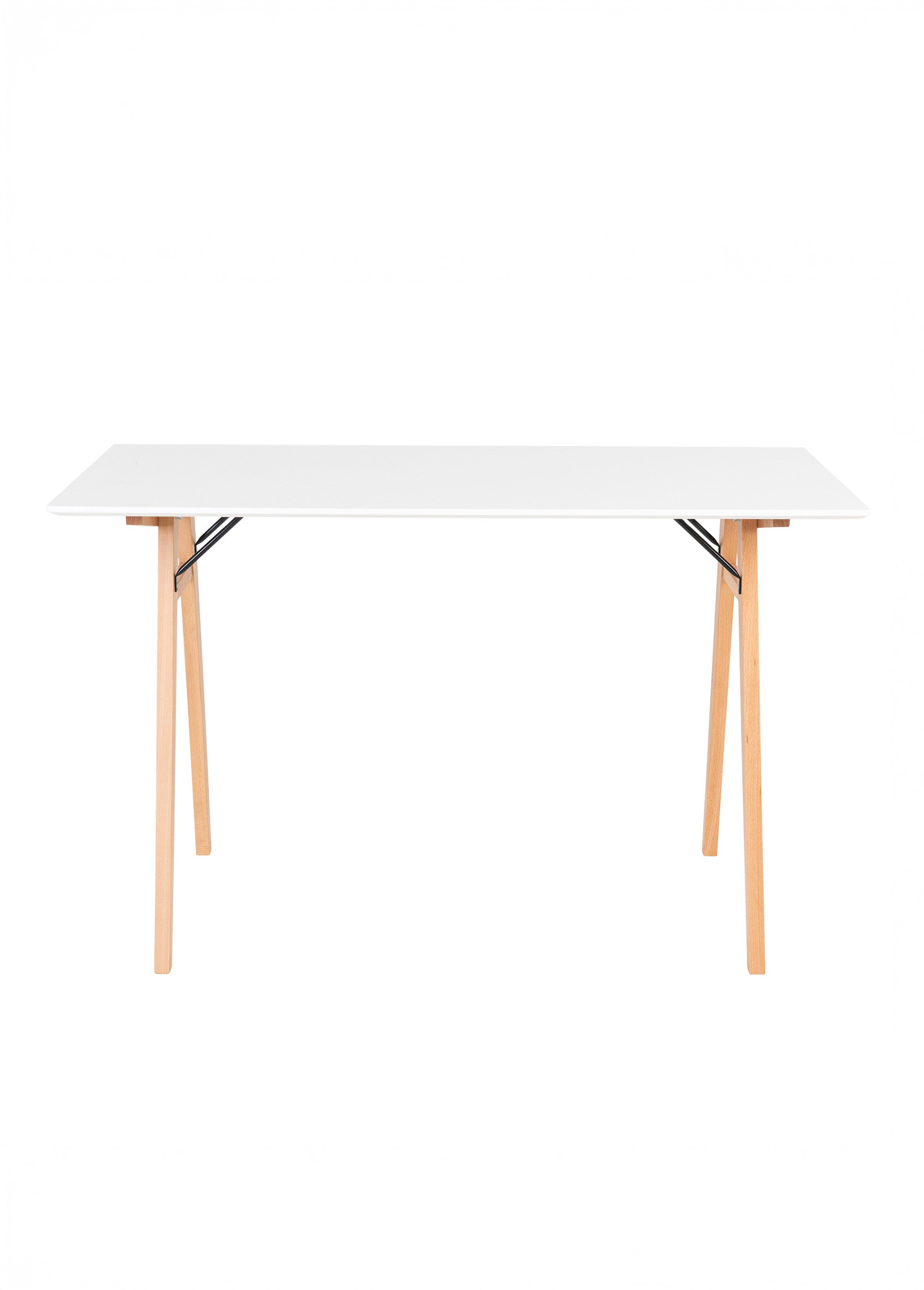 Bureau scandinave, pieds compas bois BLANC HN-2402020 DE1