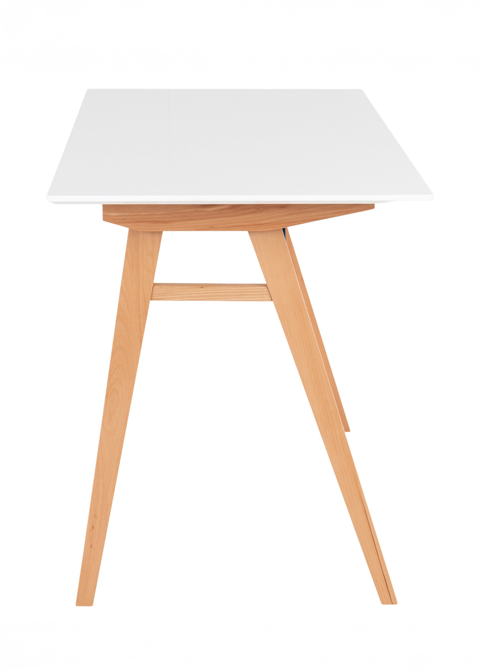 Bureau scandinave, pieds compas bois BLANC HN-2402020 DE2