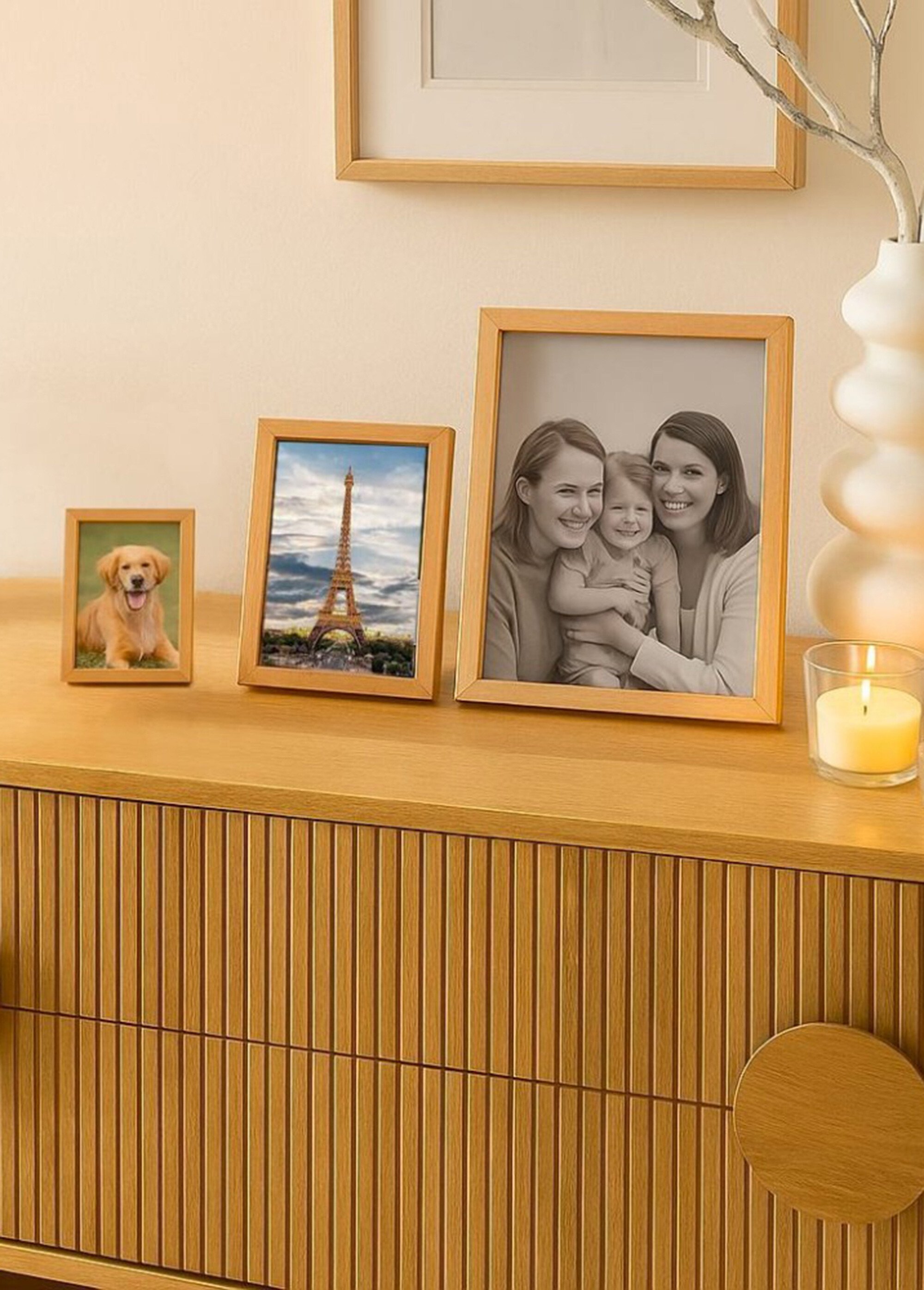 Cadre photo 13x18cm en bois certifié Beige NOR-3611 SI1