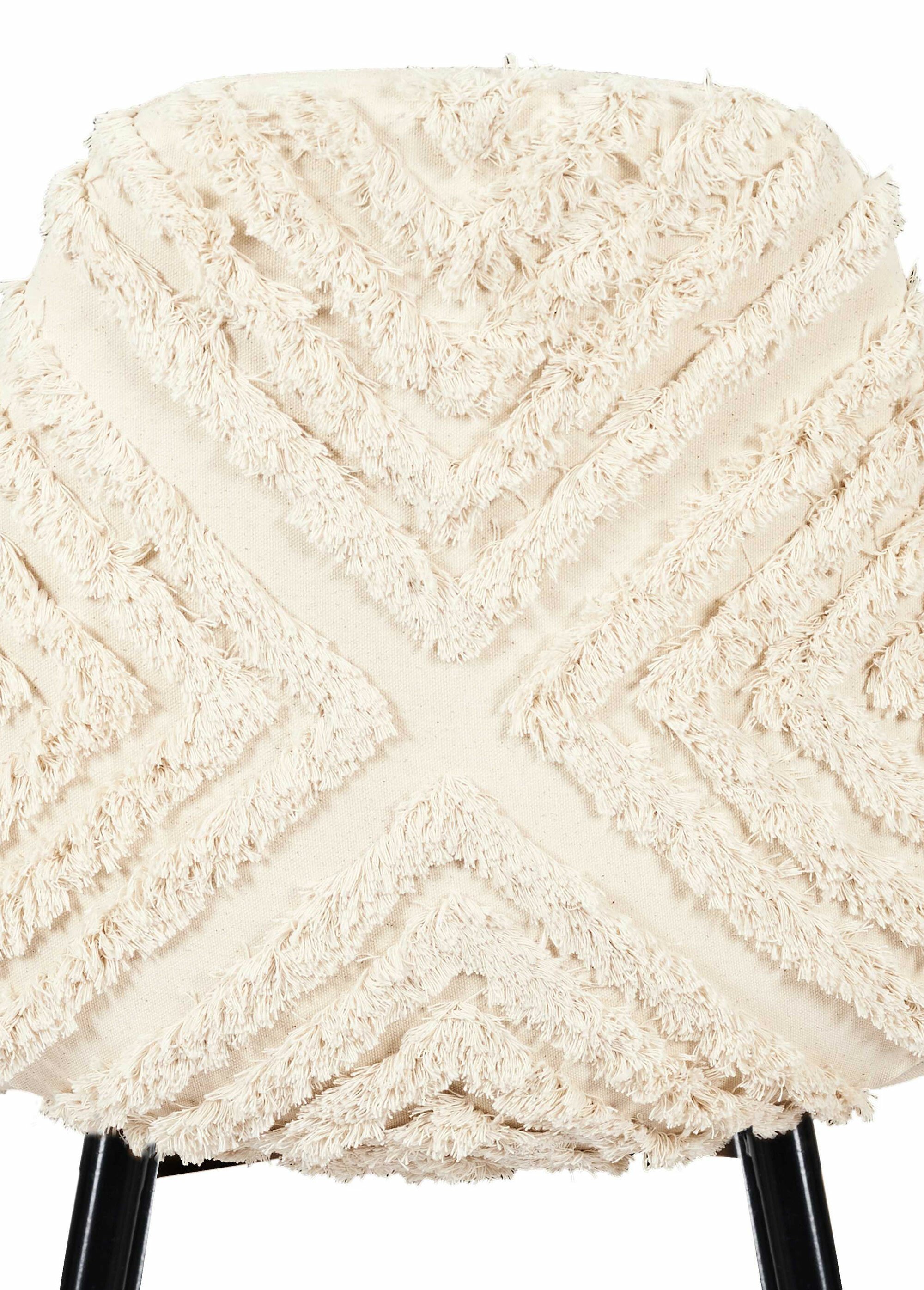 Chaise bouclette avec dossier chevrons BEIGE CMP-HD7670 DE2