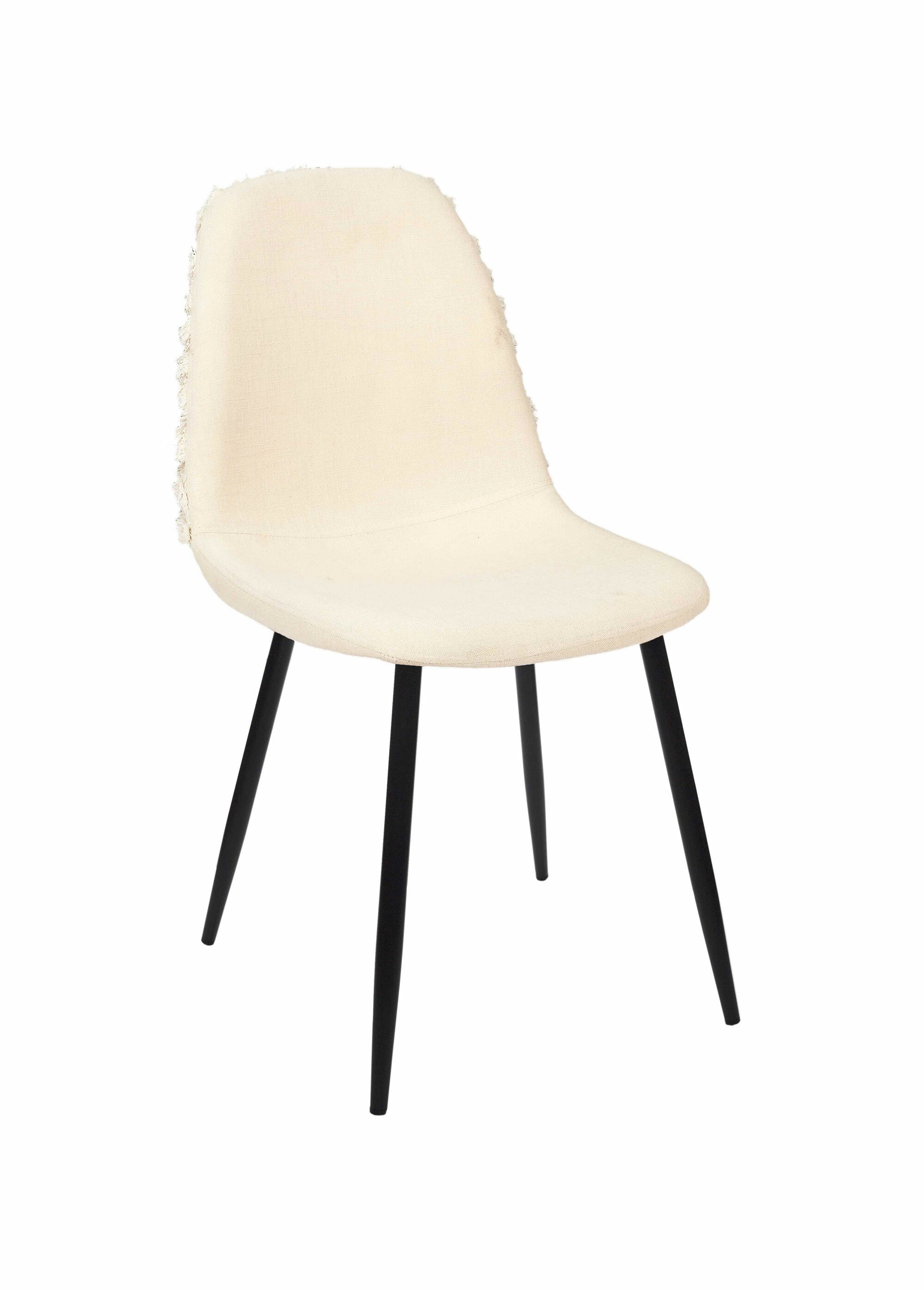 Chaise bouclette avec dossier chevrons BEIGE CMP-HD7670 FA1