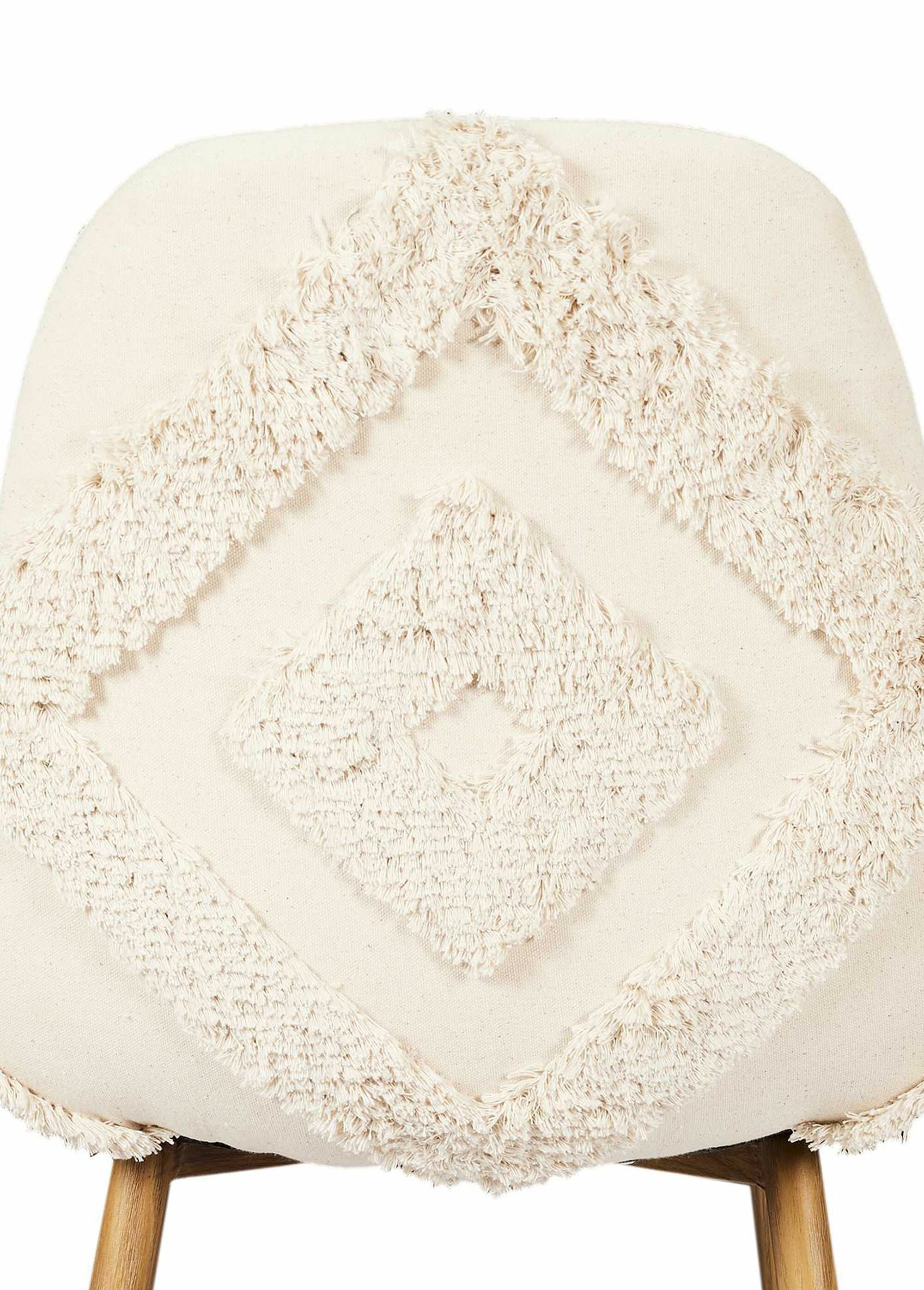 Chaise bouclette avec dossier losanges BEIGE ET MARRON CMP-HD7671 DE2