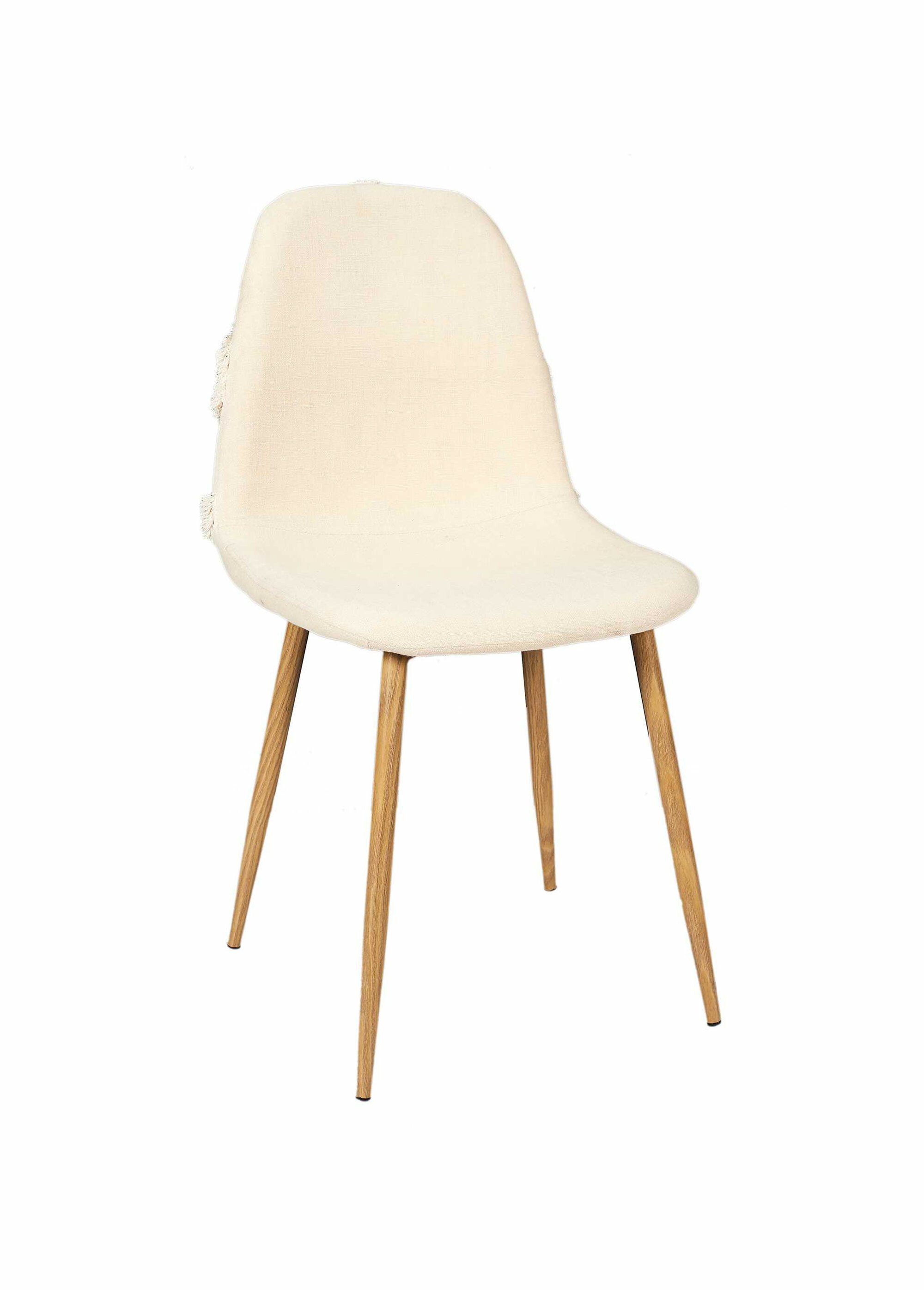 Chaise bouclette avec dossier losanges BEIGE ET MARRON CMP-HD7671 FA1