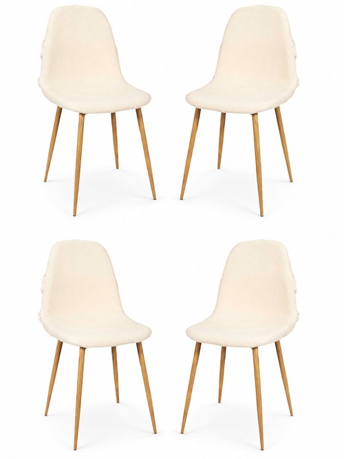 Chaises bouclette avec dossier losanges BEIGE ET MARRON CMP-HD7671 FA1