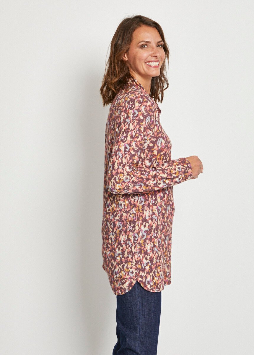 Chemisier maille chaude imprimée Femme Rouge CRINIERE DR1